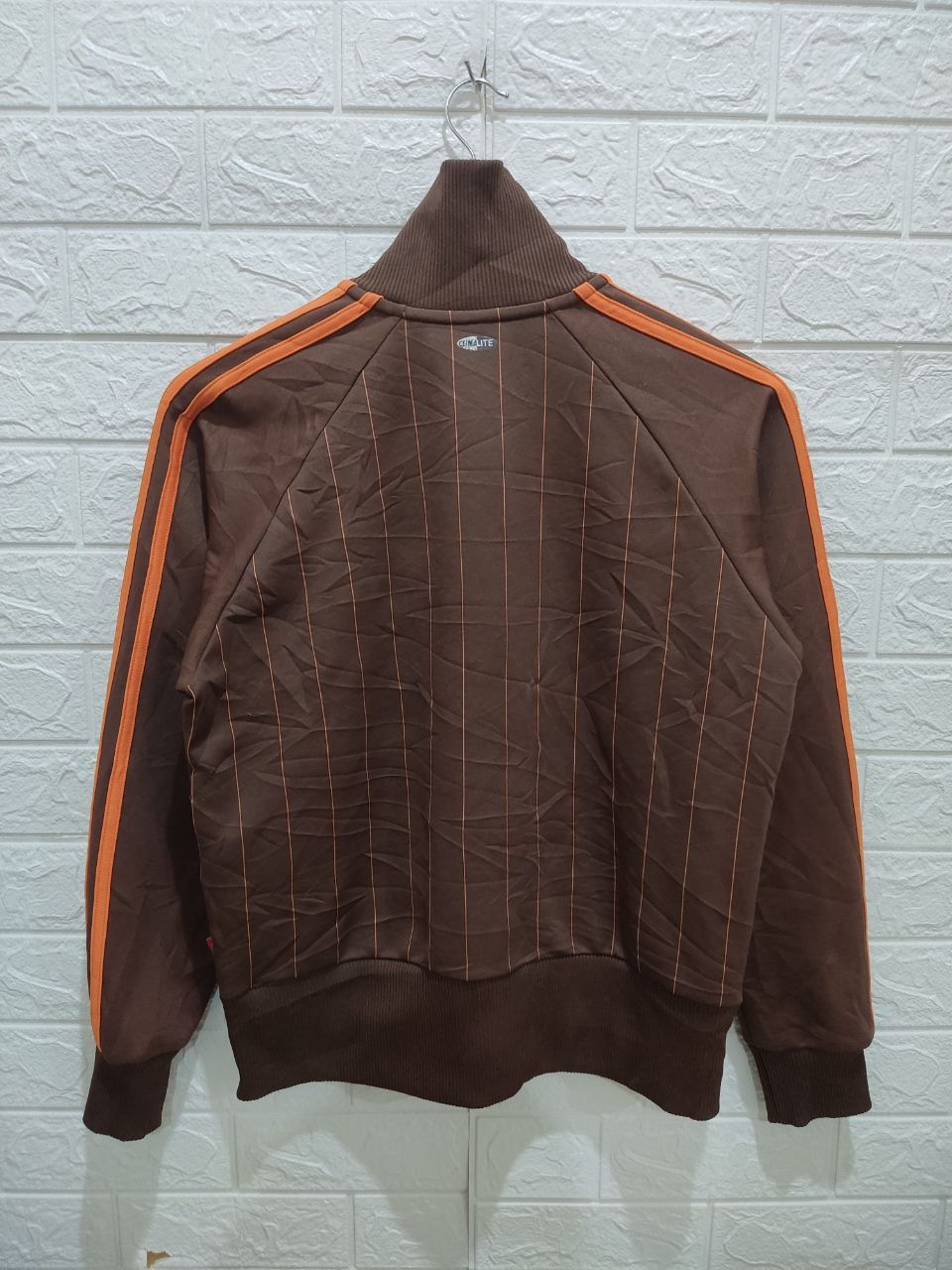 adidas Vintage Y2K Adidas 3 Stripe Pinstripe Brown Orange Jacket