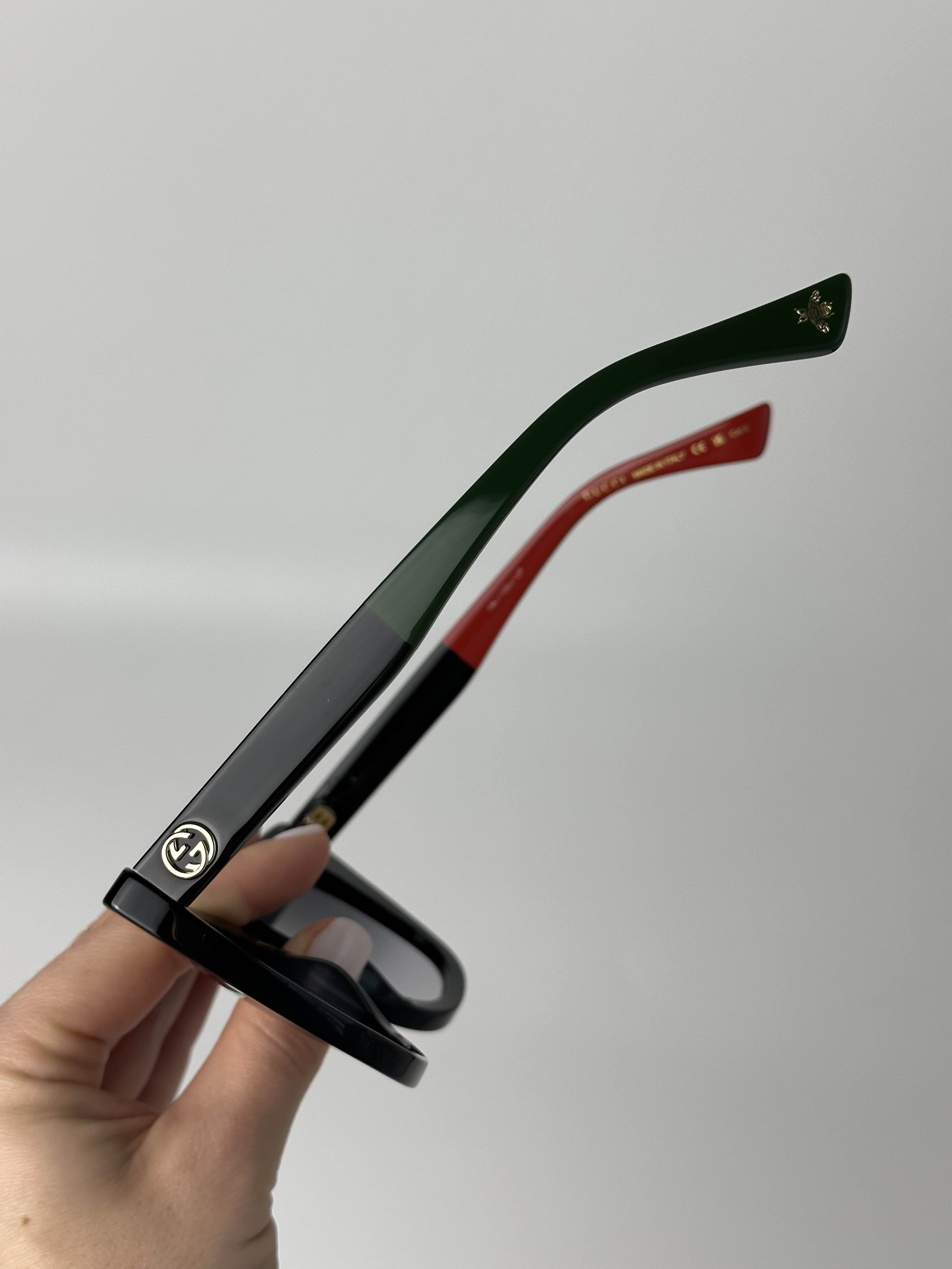 Gucci Sunglasses GG0163SN 003 Black with Red‎ and Green Gradient Full Inclusion Gucci GG1668S 003 Black Green Rectangular Sunglasses - eye  main image 3
