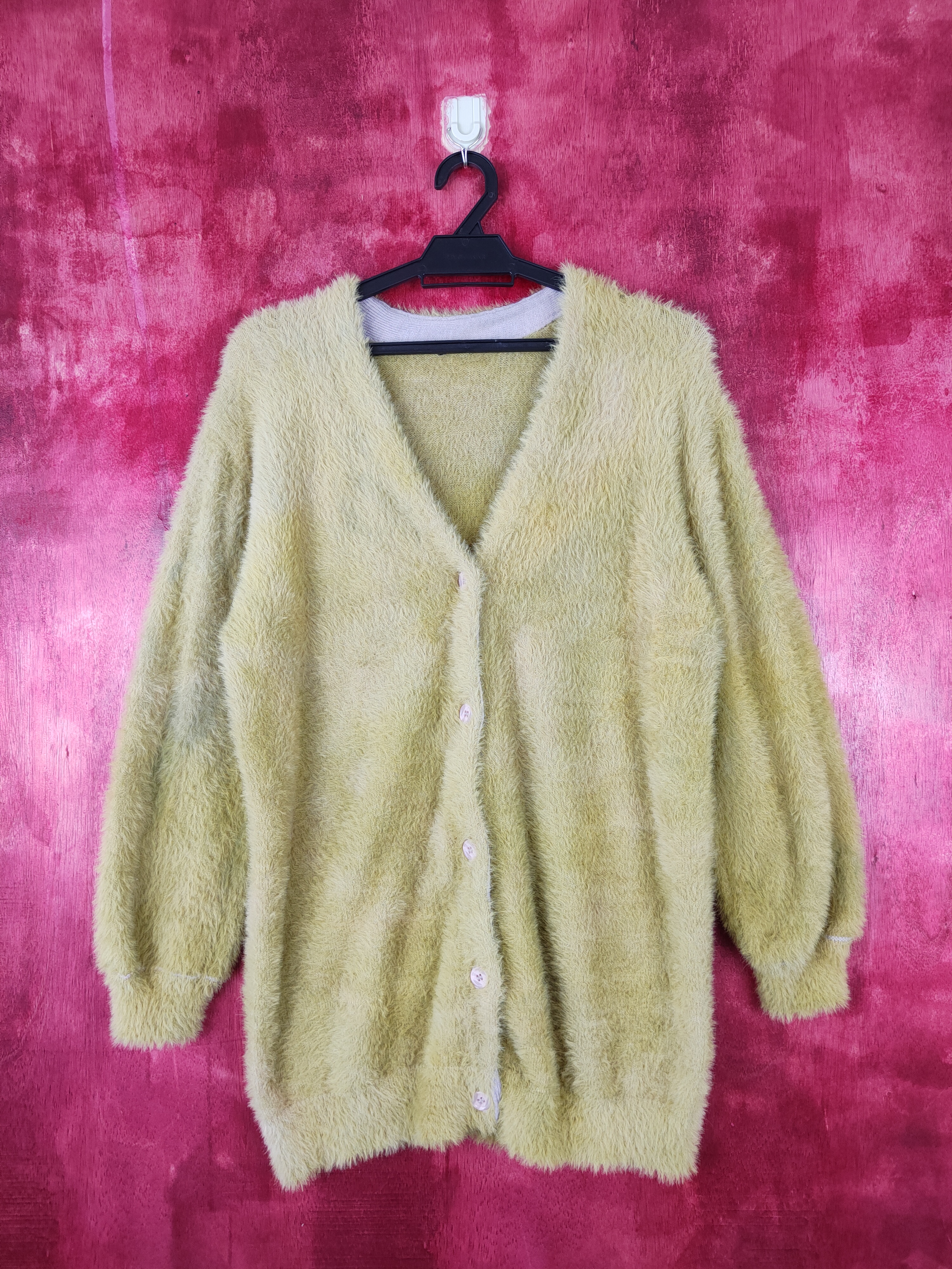 Other Designers Cardigan Igni Yellow Cardigan fur mohair shag