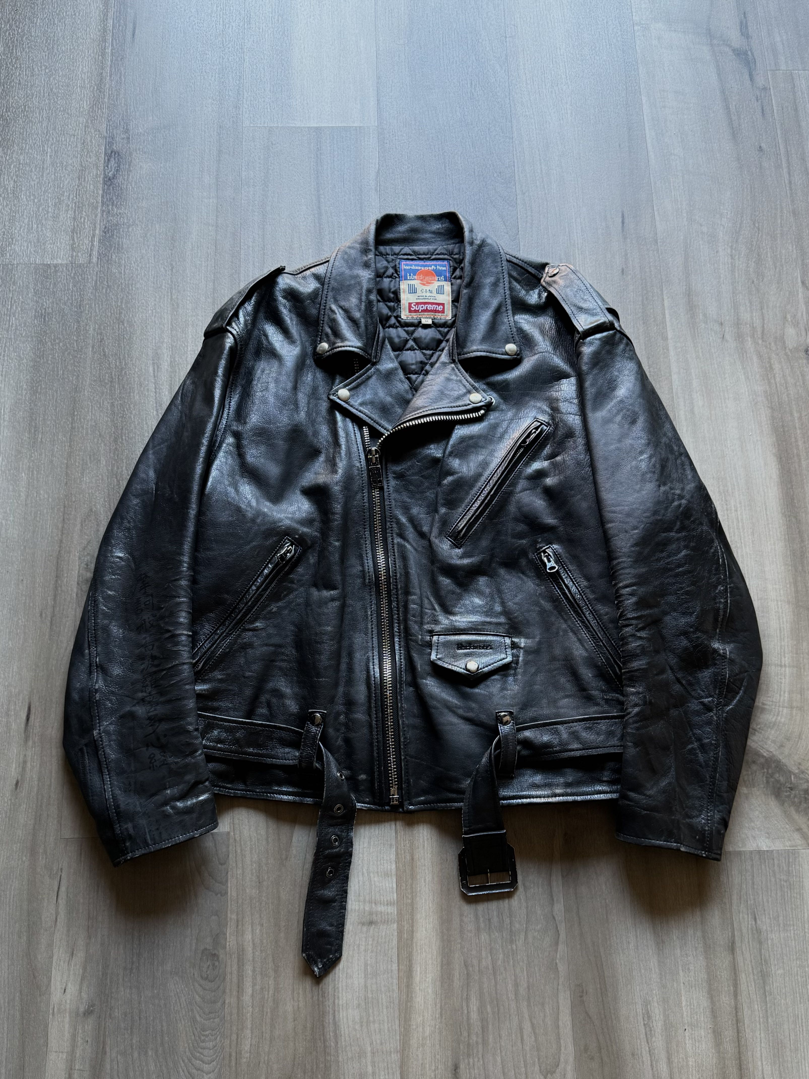 Supreme blackmeans Motorcycle Jacket Supreme Blackmeans Painted 