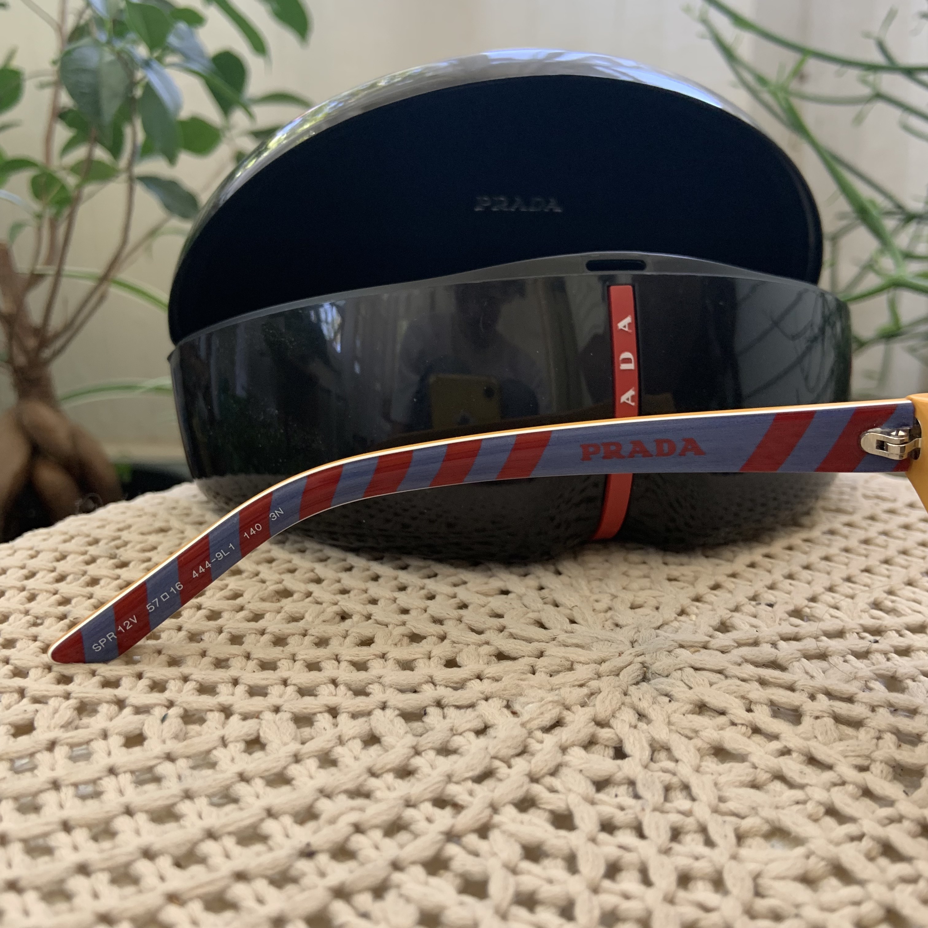 Prada Cheetah Print Tortoise Triangle Sunglasses 