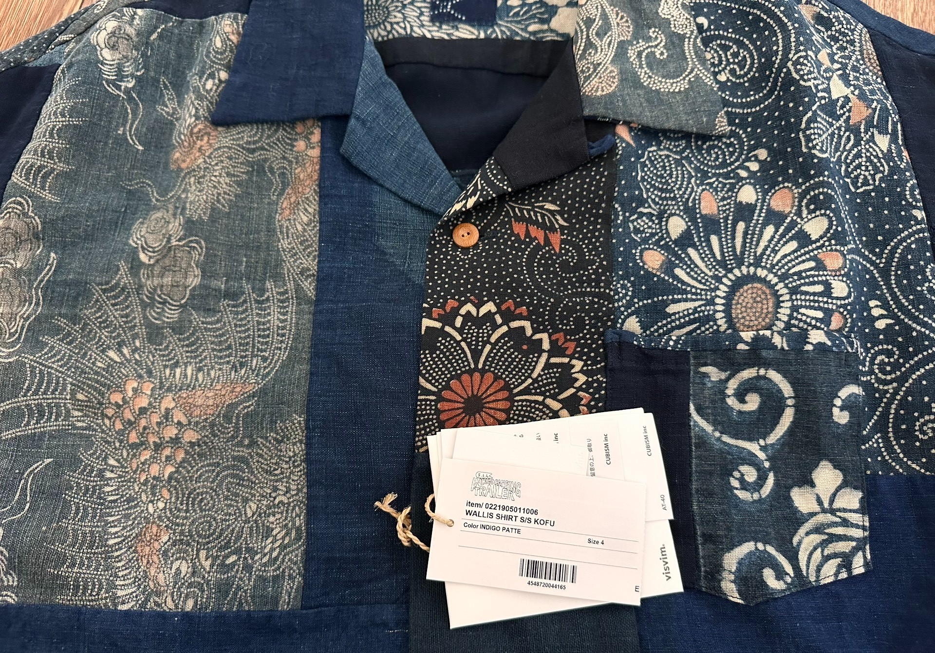visvim VISVIM ICT WALLIS SHIRT S/S KOFU - INDIGO PATTERN KANAZAWA 