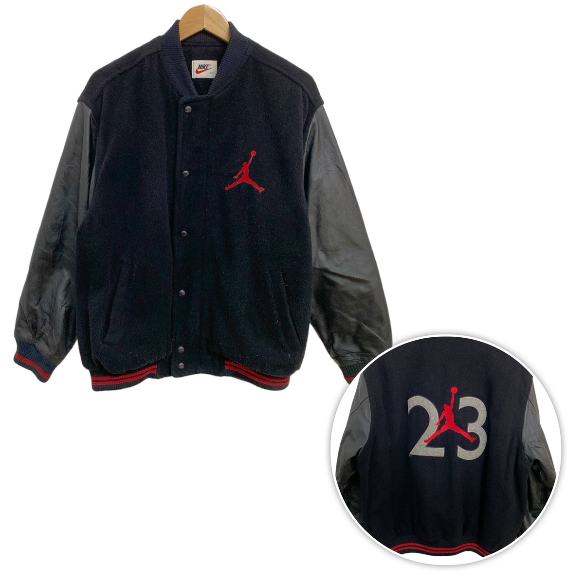 Nike leather varsity jacket deals