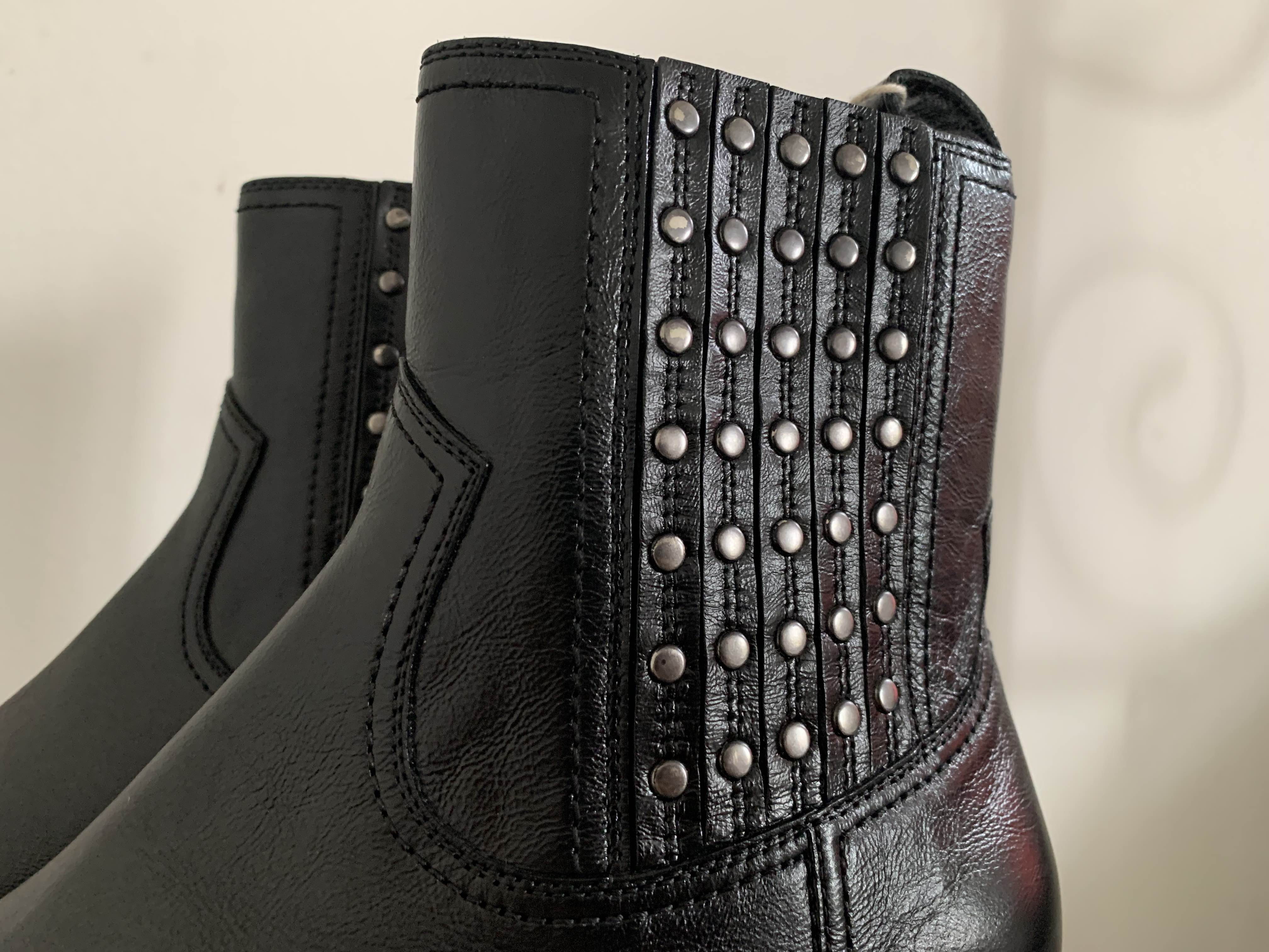 SAINT LAURENT Saint Laurent Black Studded Lukas Boots adame REVERSIBLE