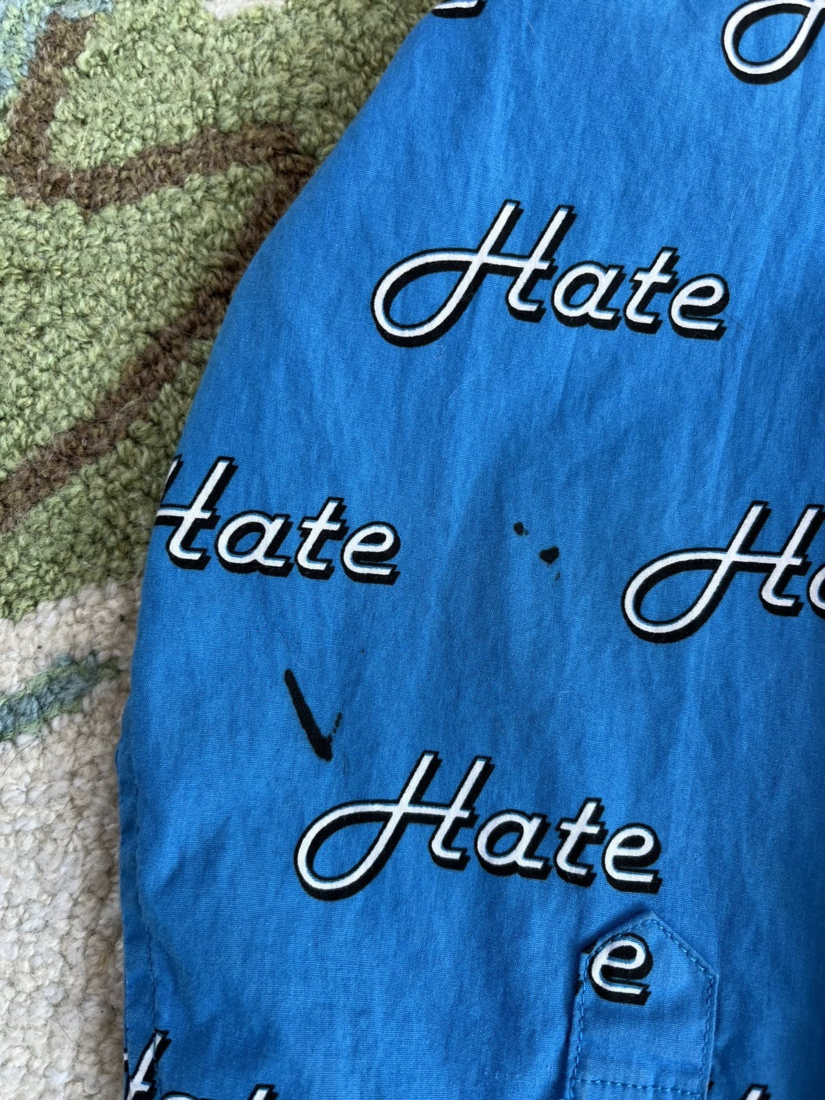 Supreme Supreme Hate Button Up L/S Shirt FW13 Blue | kchype