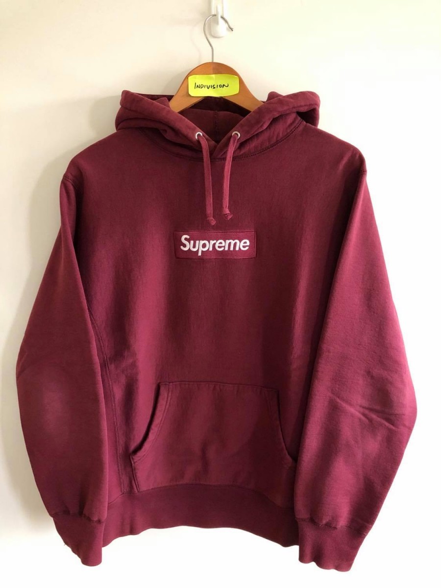 Supreme burgundy hoodie sale