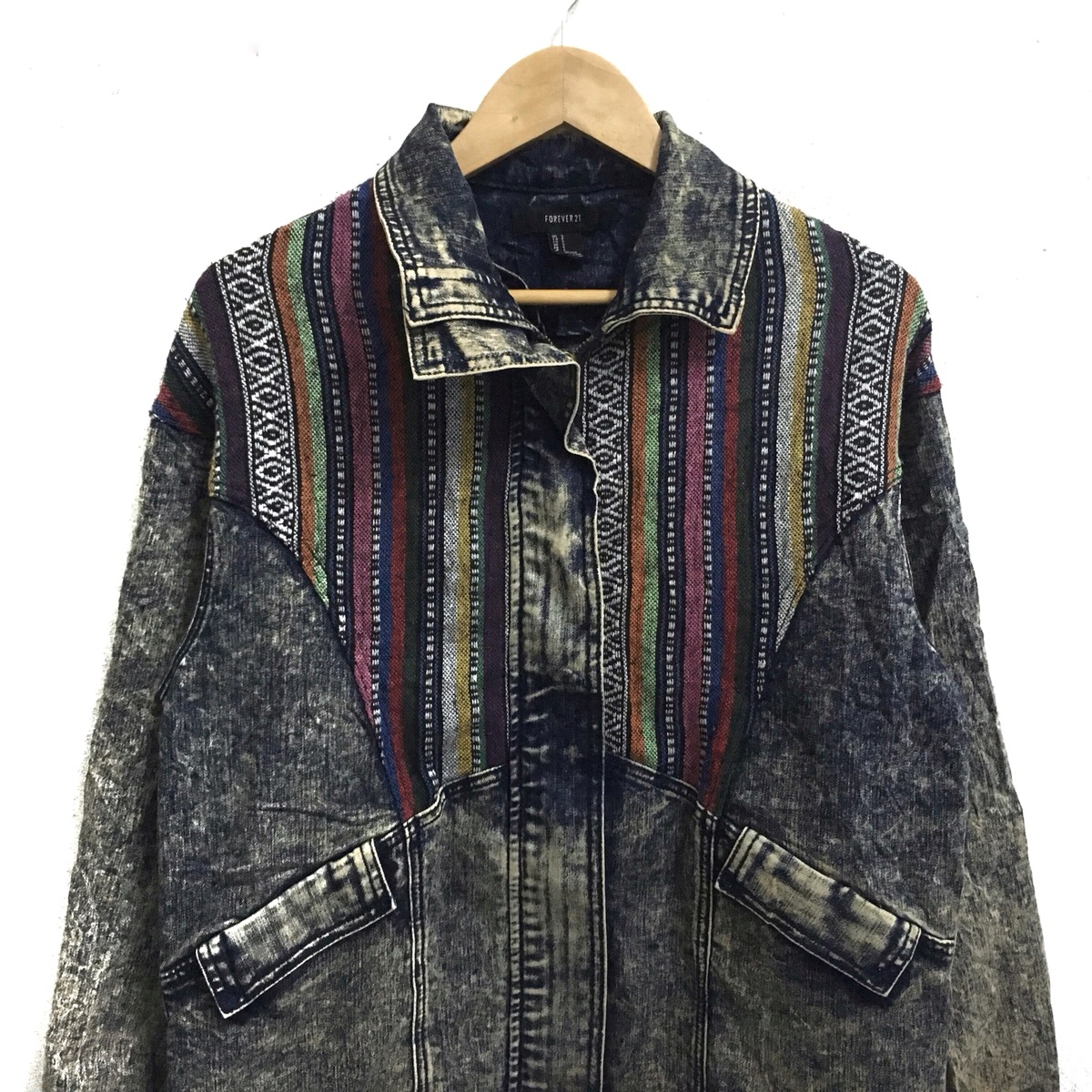 Forever 21 reversible denim jacket clearance