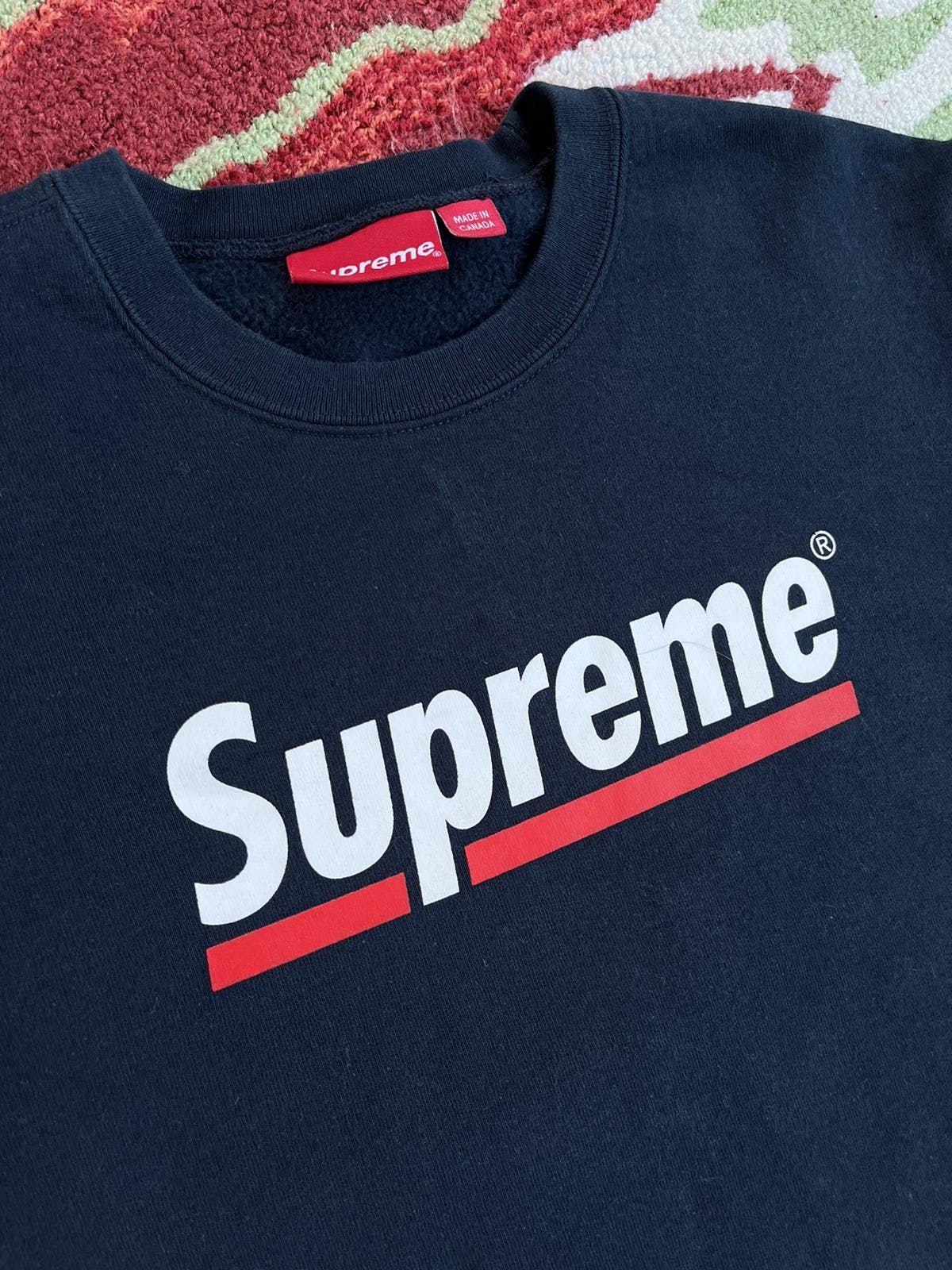 Supreme Supreme Underline Crewneck SS20 Navy | kchype