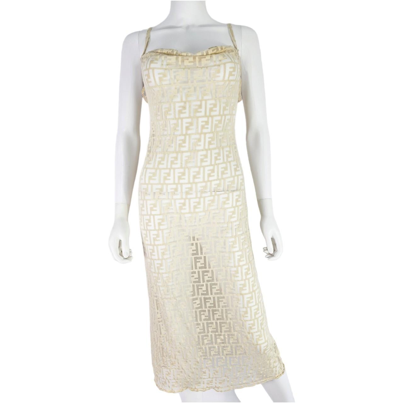 FENDI Fendi Women's White and Cream Dress | poshbar | REVERSIBLE