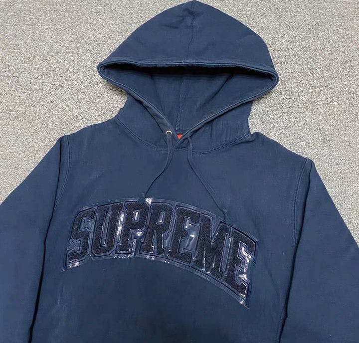 Supreme Supreme Patent Chenille Arc Logo Hooded chjlthxnk REVERSIBLE