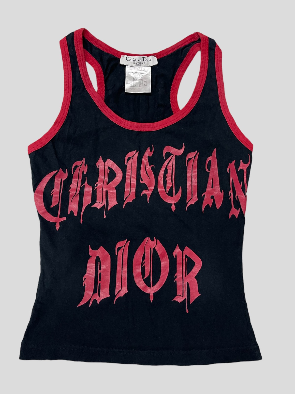 トップス 00s Christian Dior by Galliano Tanktop Tanktop von Christian Dior x John Galliano Schwarz Weiß Baumwolle
