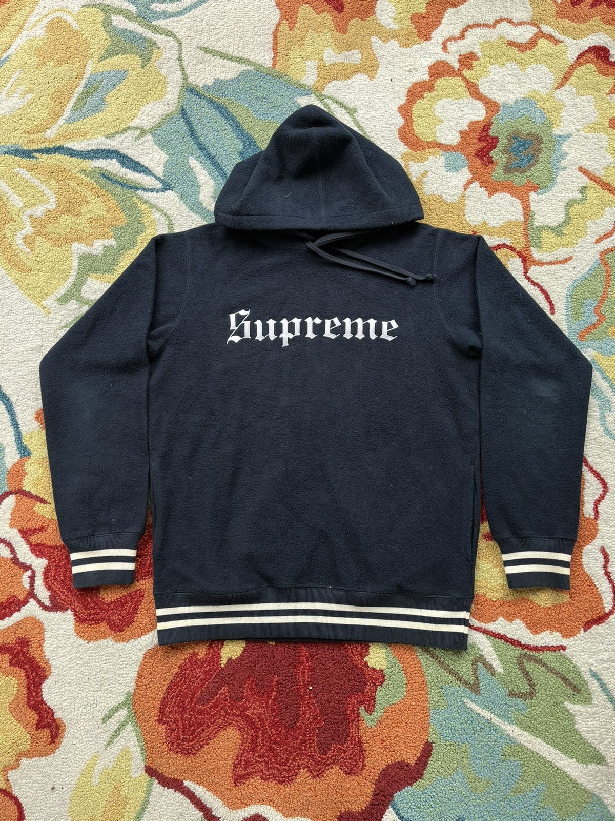 Supreme Reverse Fleece Hoodie FW16 Navy