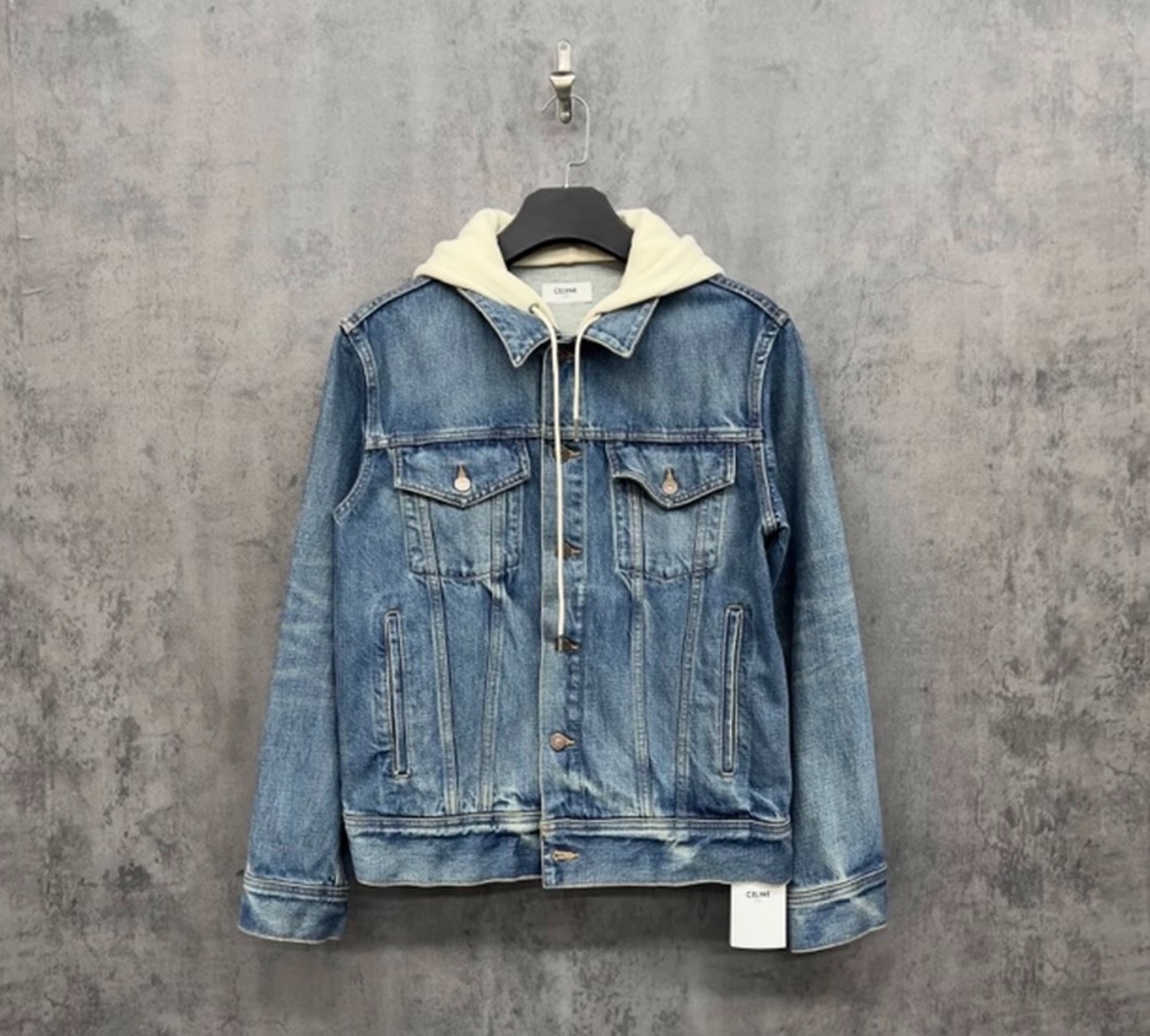 CELINE Celine back logo fake two-piece denim jacket | ubvintage
