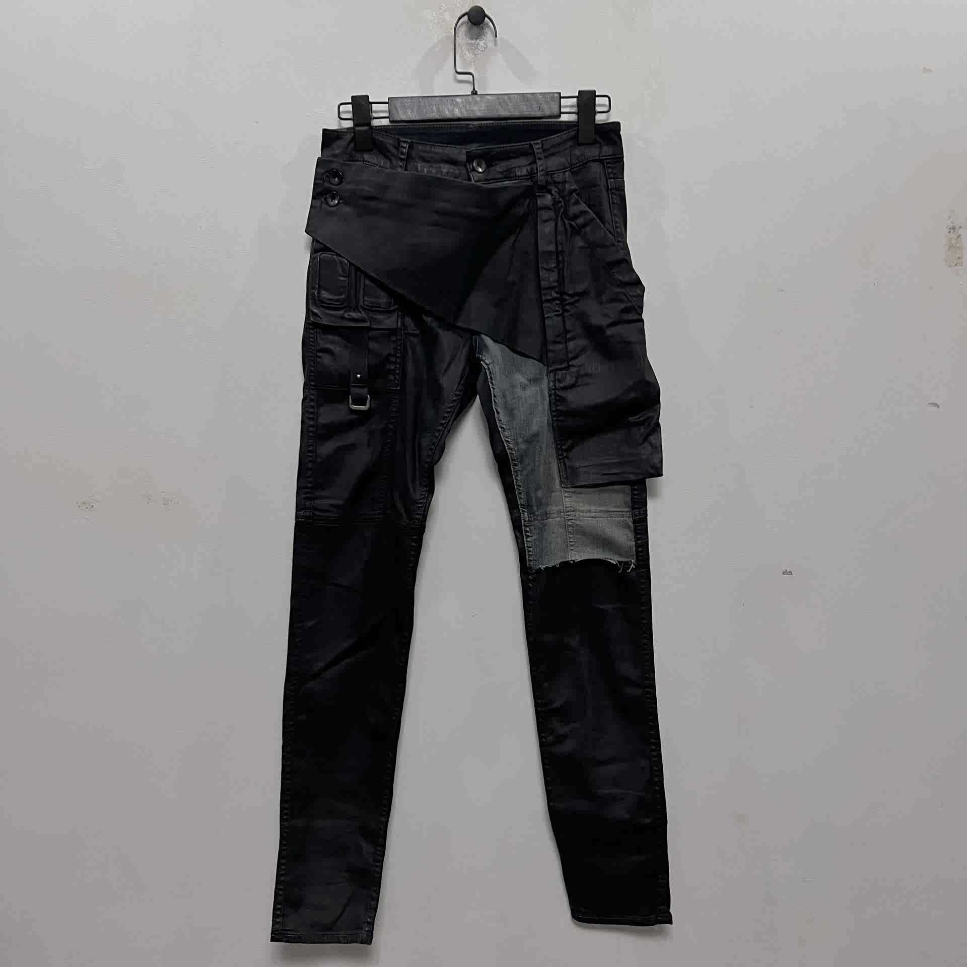 Rick Owens DRKSHDW Rick Owen Drkshdw Memphis Black Waxed Pants 