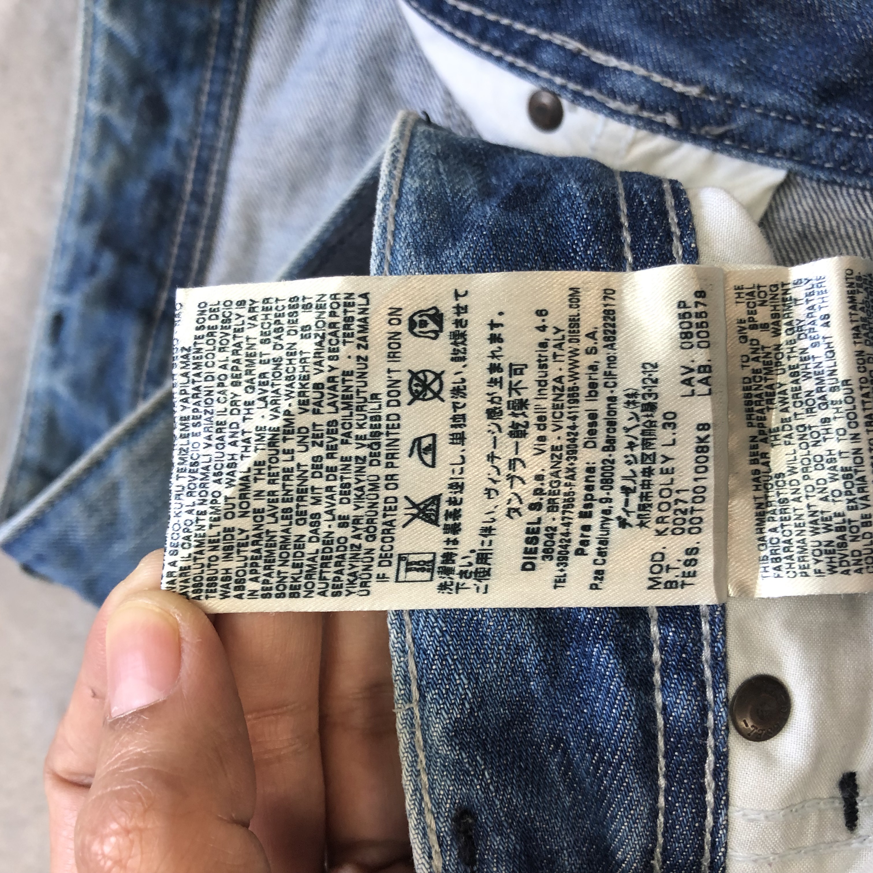 Diesel DIESEL BLUE EYECONS 2012/2 EDITION WASHED DENIM #6387-221