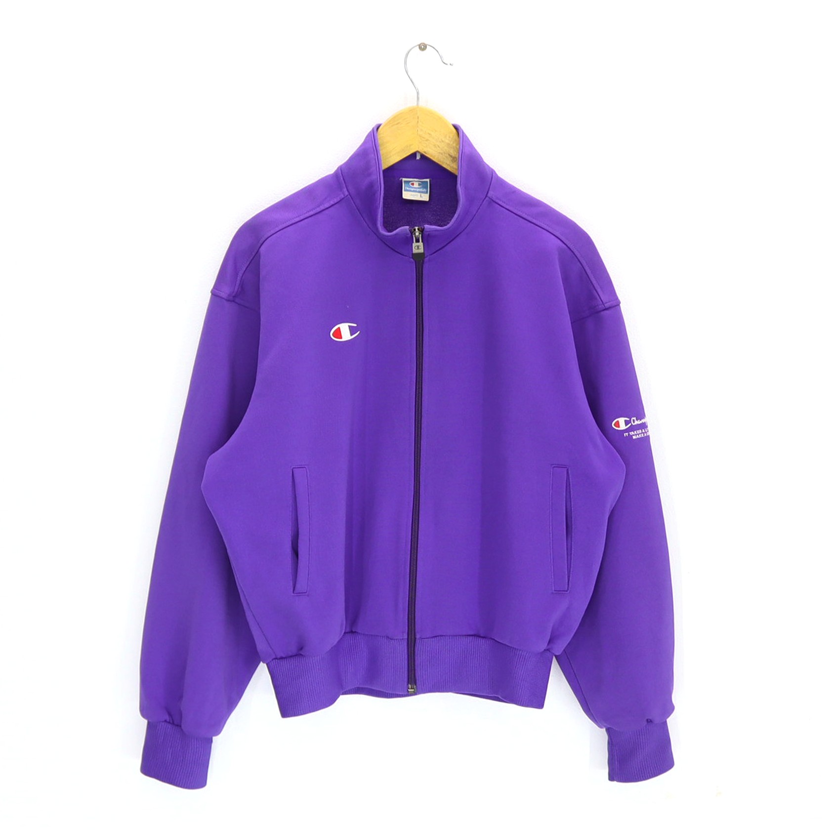 Champion purple track top sale