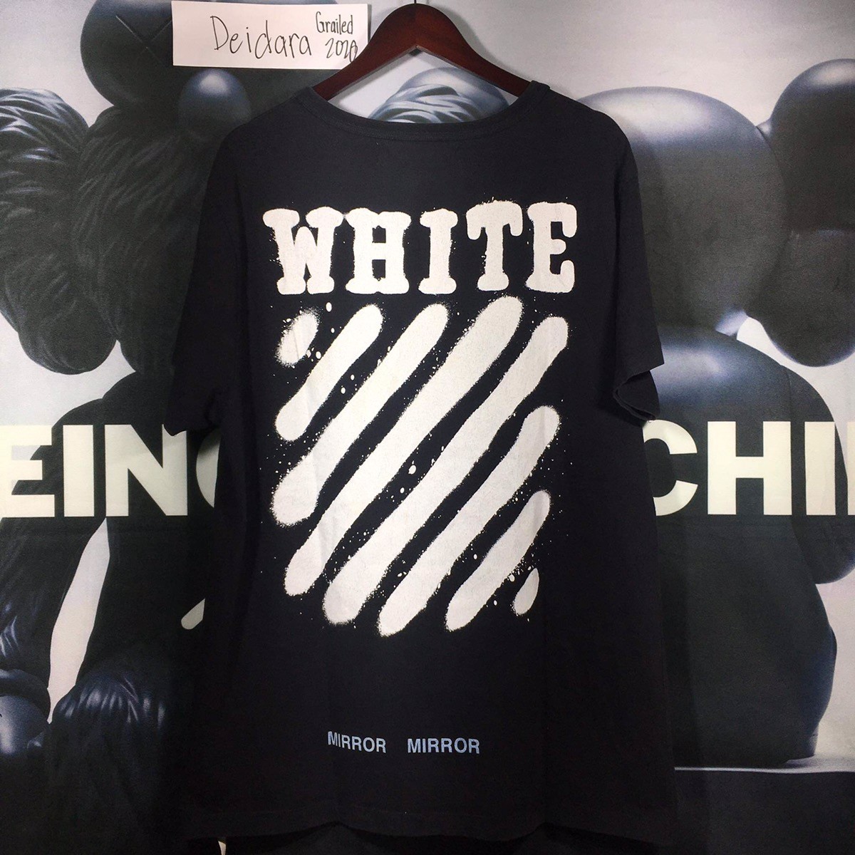 Off white diagonal spray tee best sale