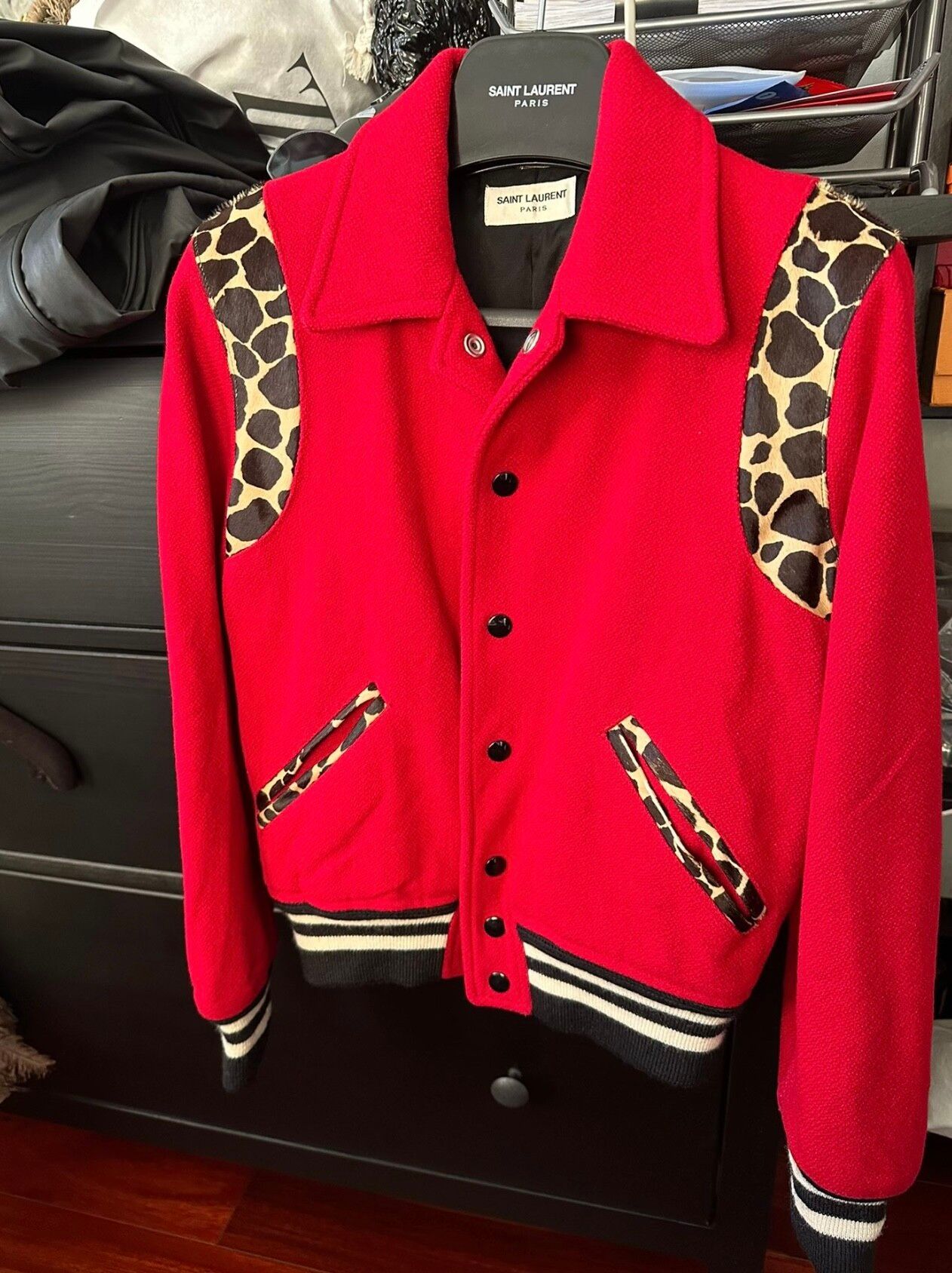 SAINT LAURENT SLP 2014 Runway Leopard Teddy Jacket F38 | ubvintage |  REVERSIBLE