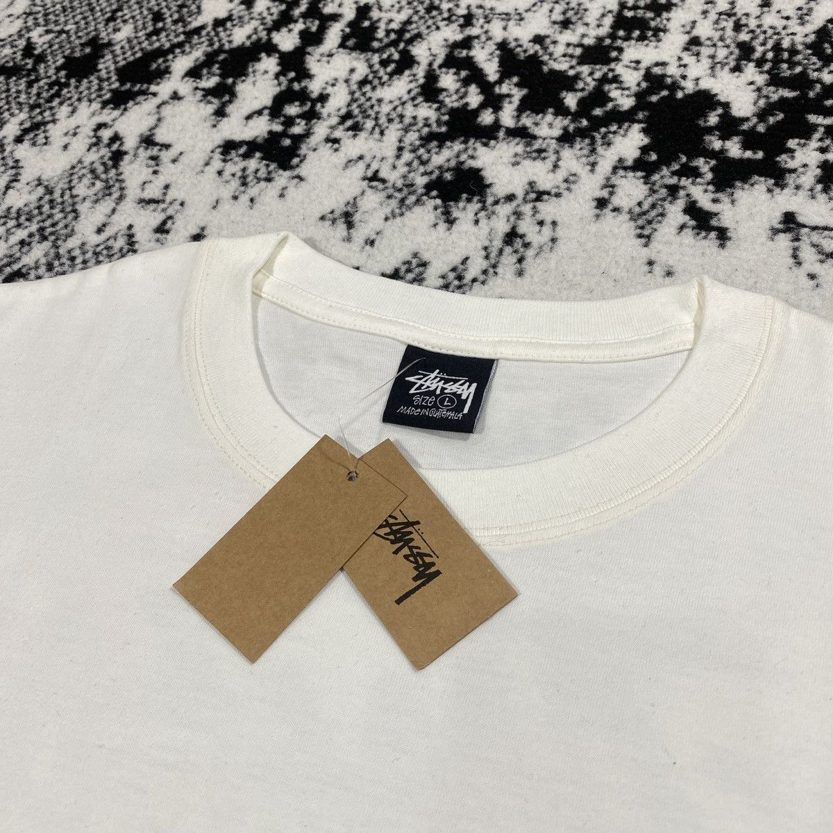 Stüssy STUSSY TEST STRIKE PIGMENT DYED TEE IN NATURAL | prgoodzstock |  REVERSIBLE