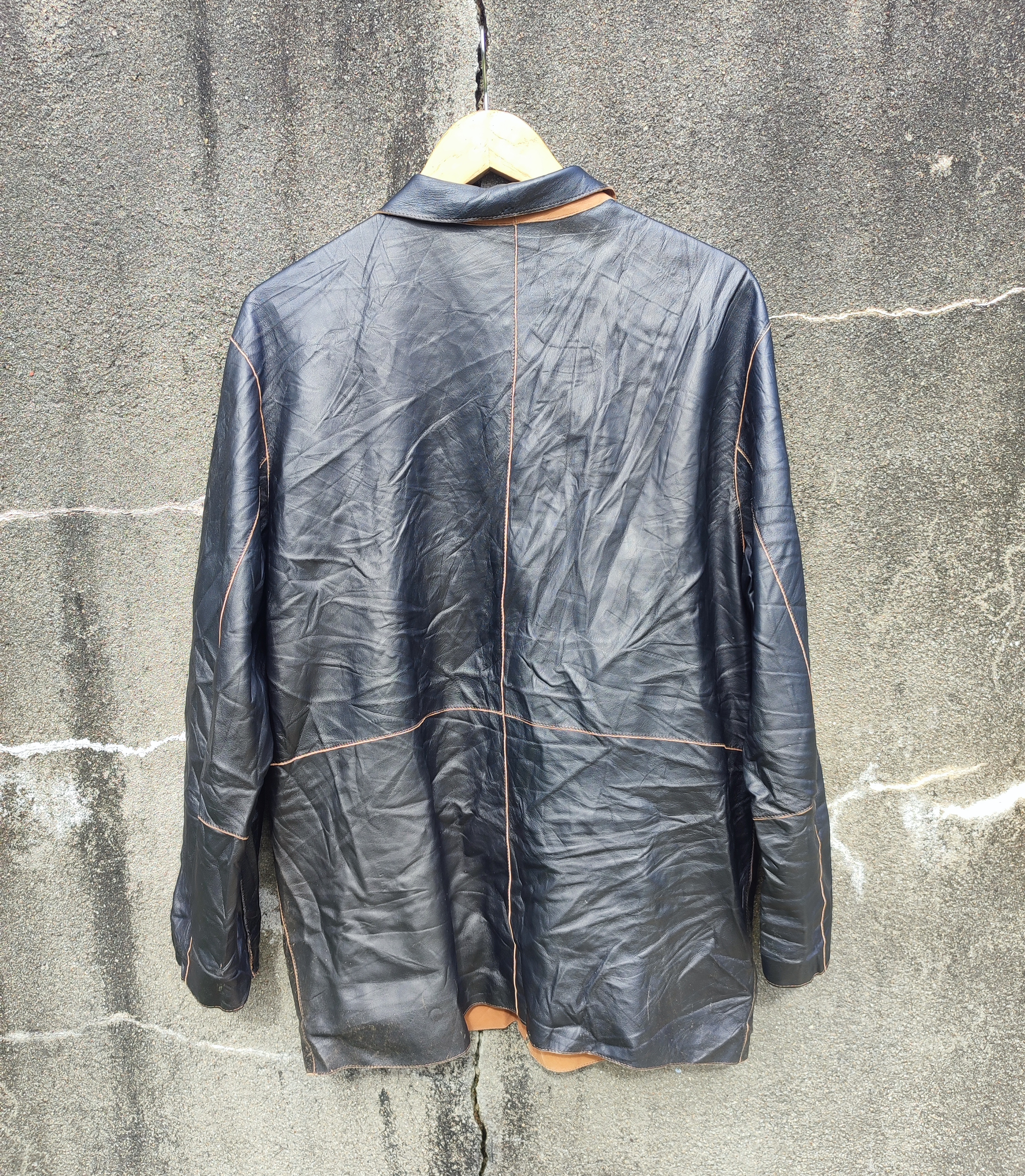 Other Designers Designer - Italian Designer Franco Rossetti Reversible  Leather Jacket | arthriftology | REVERSIBLE