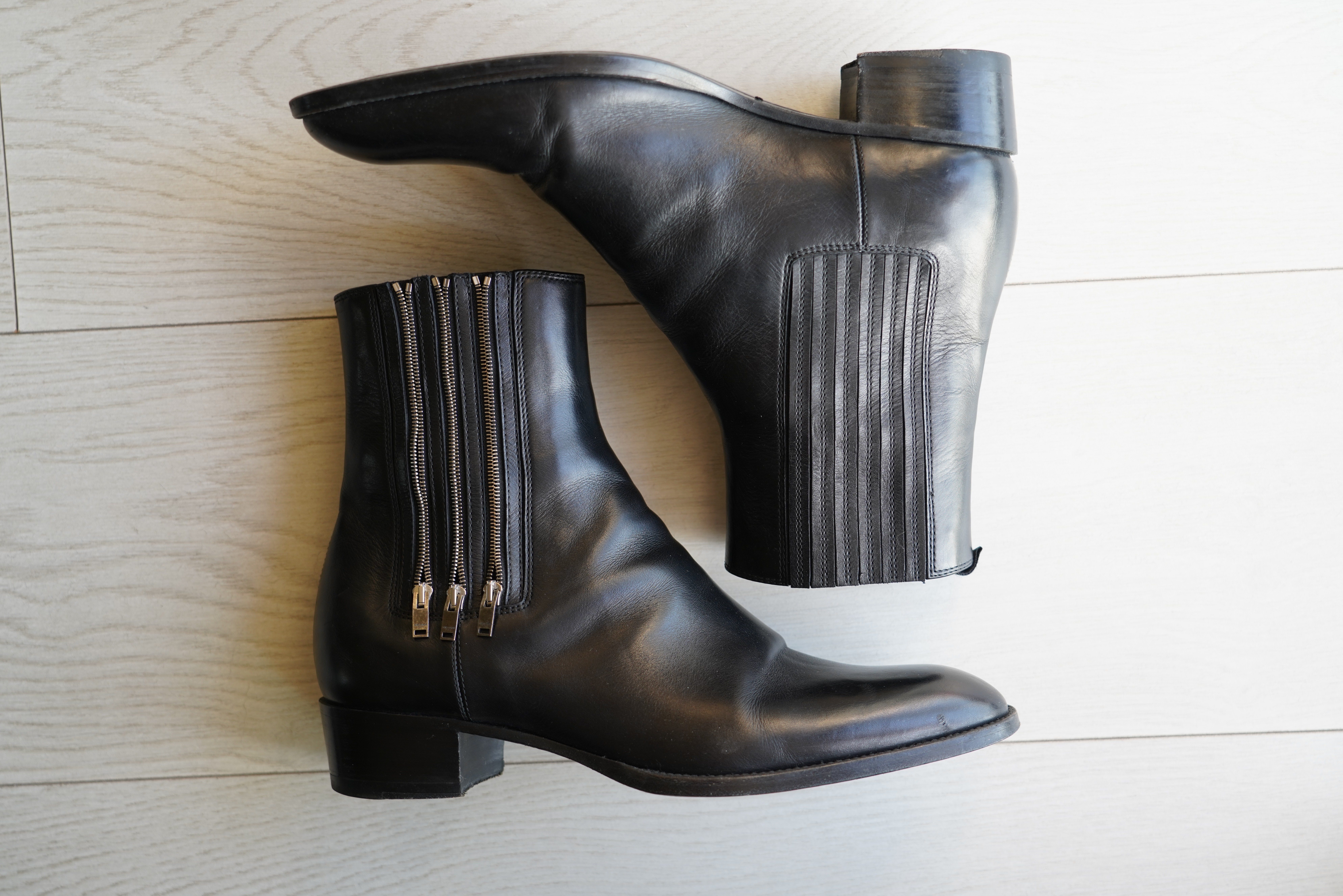 SAINT LAURENT FW15 Triple Zip Wyatt Boots | ethantjchan | REVERSIBLE