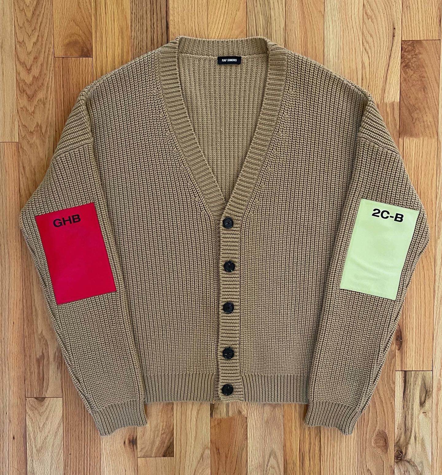 Raf Simons AW2018 Raf Simons Drugs Oversized Wool Knit Cardigan