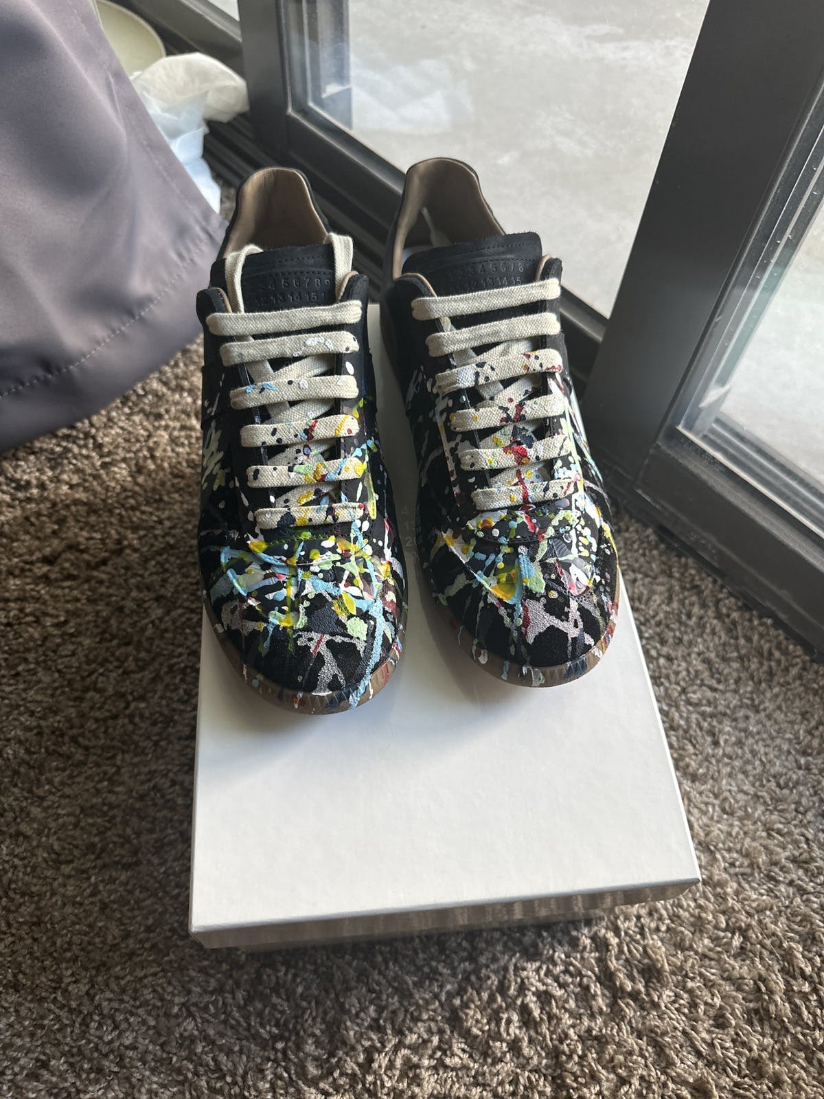 Maison Margiela Replica Paint Splatter Leather Low-Top