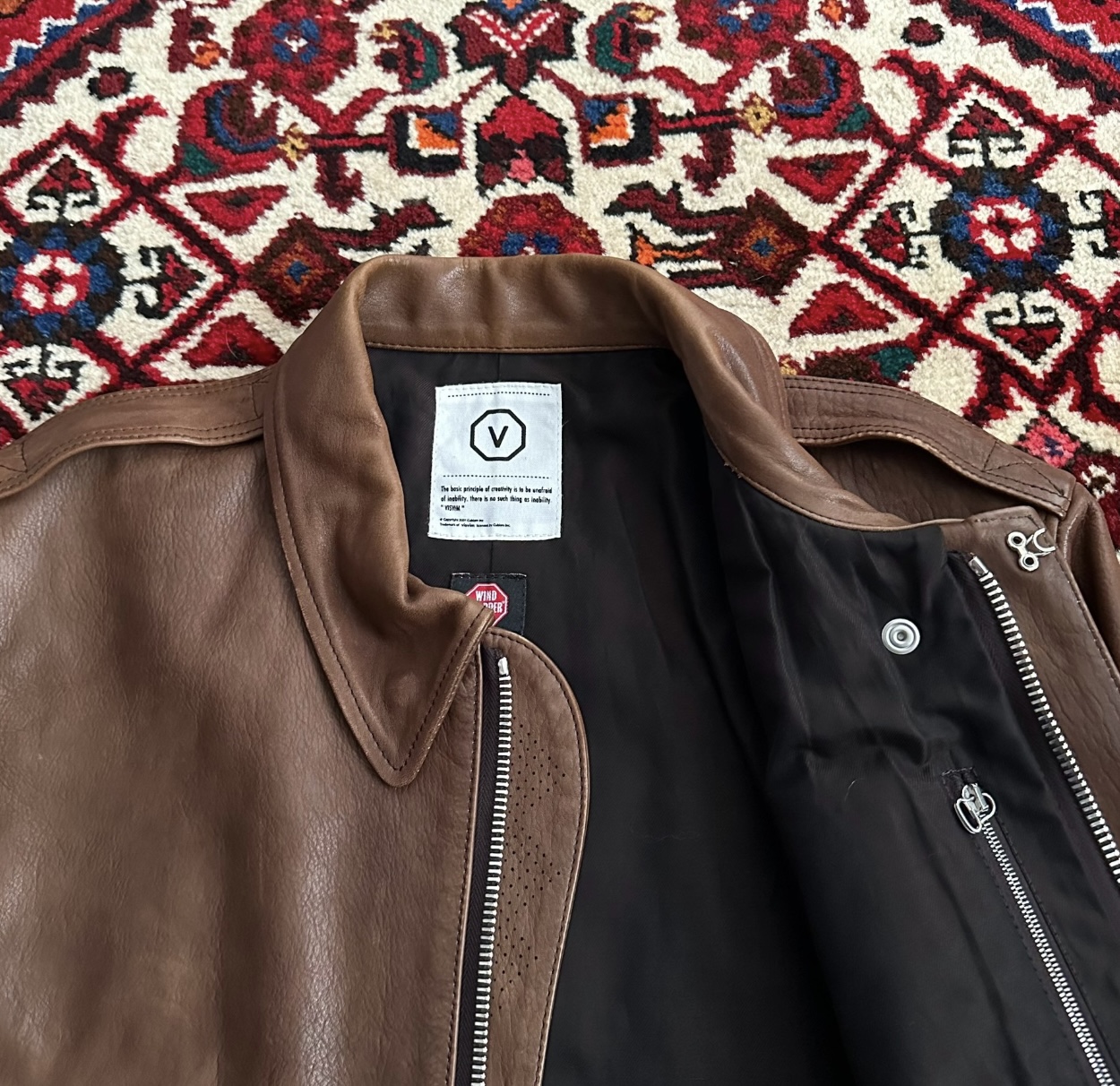 visvim VISVIM ELMENDORF initial V-mark A2 leather jacket