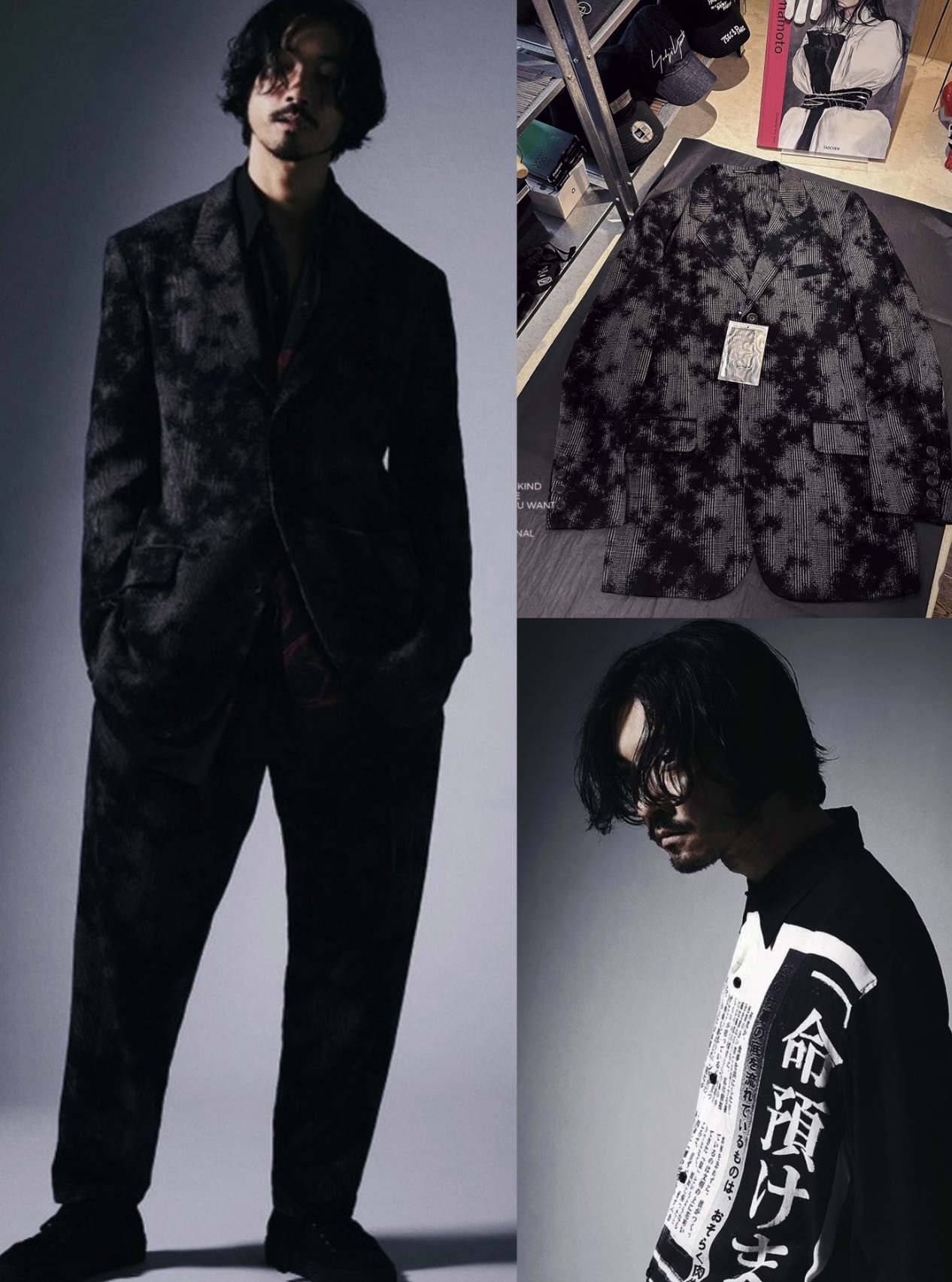 Yohji Yamamoto Yohji Yamamoto BlackScandal 2019SS black scandal splash ink  deconstruction suit | ubvintage | REVERSIBLE