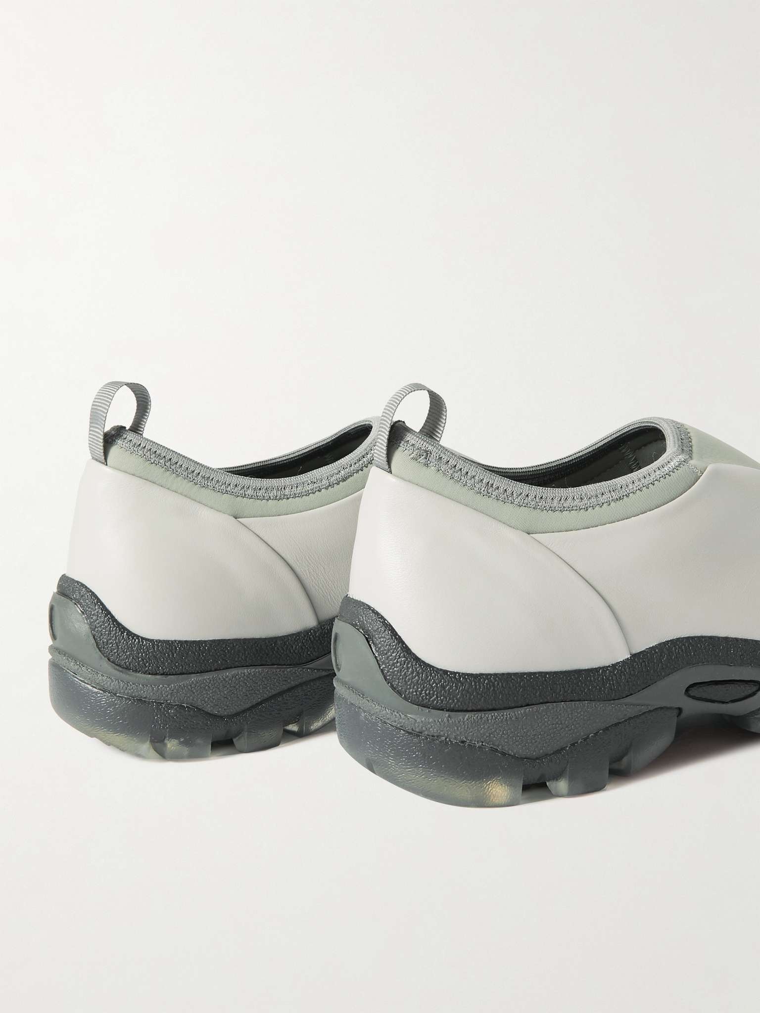 Neoprene-Trimmed Leather Slip-On Sneakers - 5