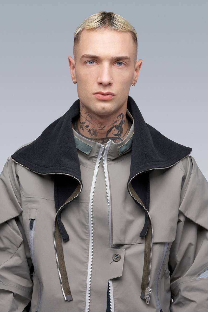 NG4-PS Modular Zippered Powerstretch® Neck Gaiter Olive/Silver 1