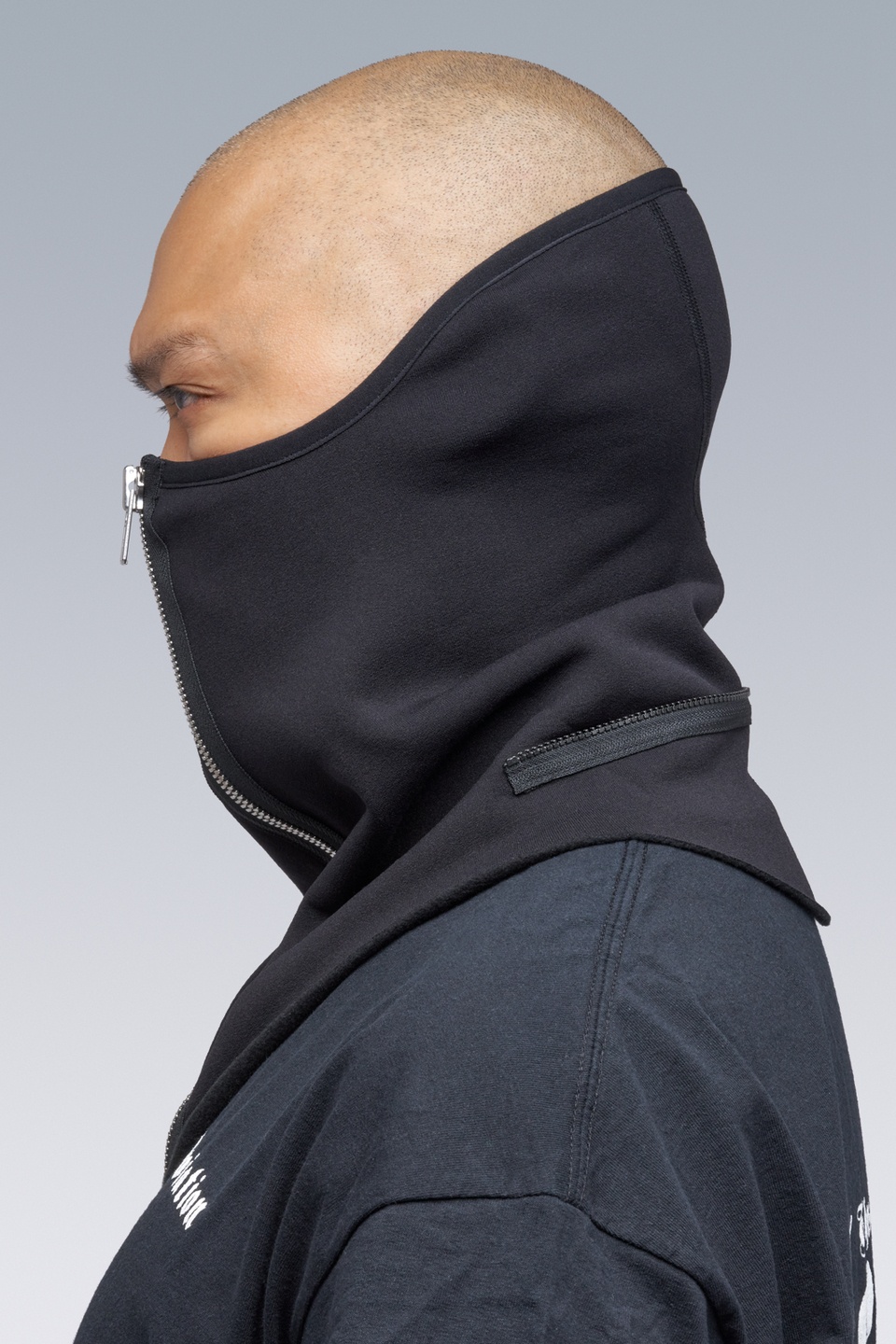 NG4-PS Modular Zippered Powerstretch® Neck Gaiter Black/Silver - 7