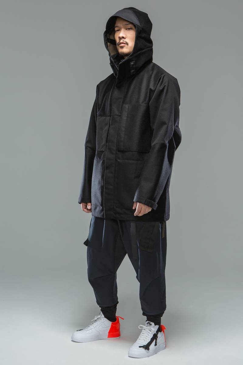 ACRONYM J54-LP 3L Wool Doeskin Parka Black outlook