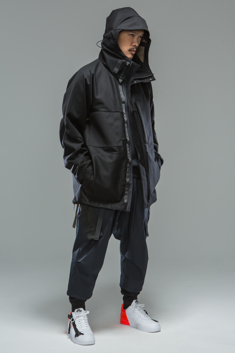 J54-LP 3L Wool Doeskin Parka Black - 3