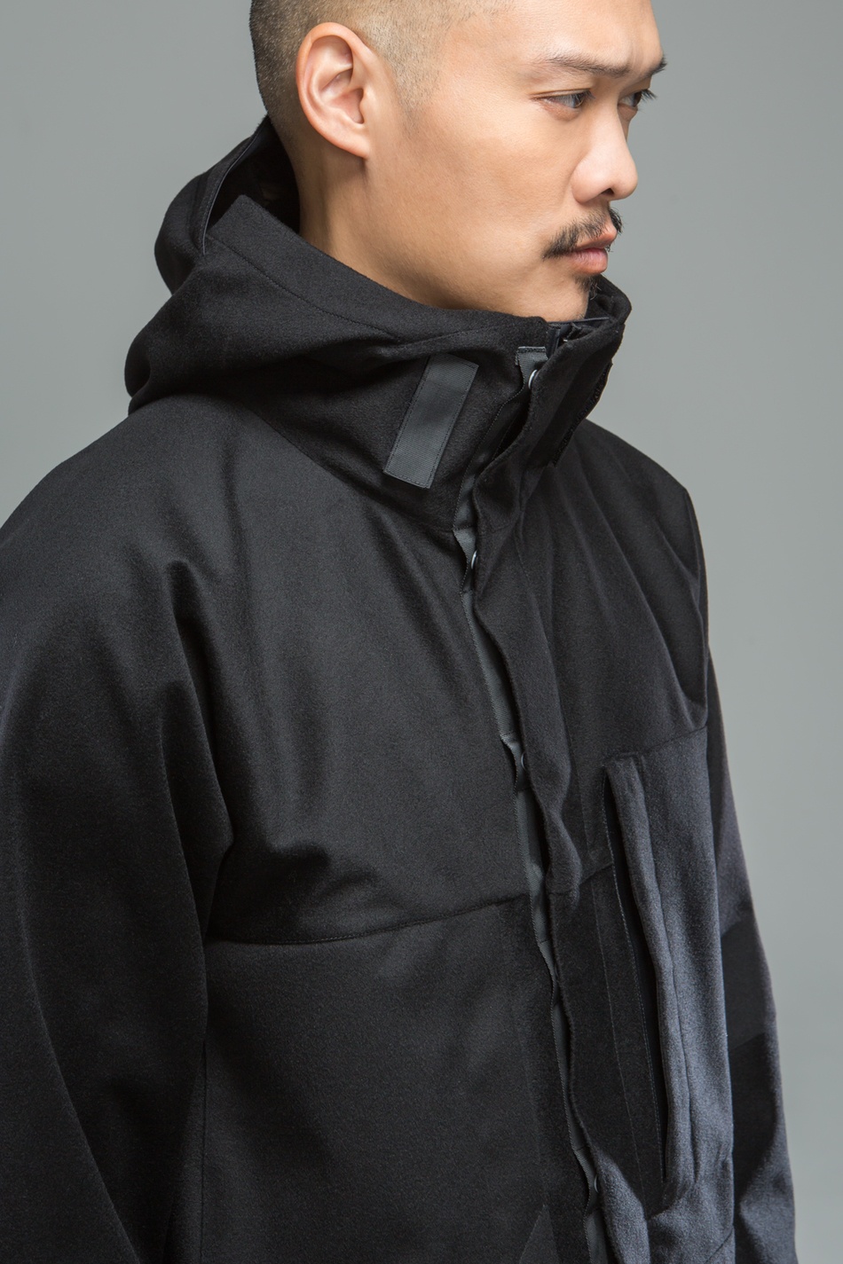 J54-LP 3L Wool Doeskin Parka Black - 5