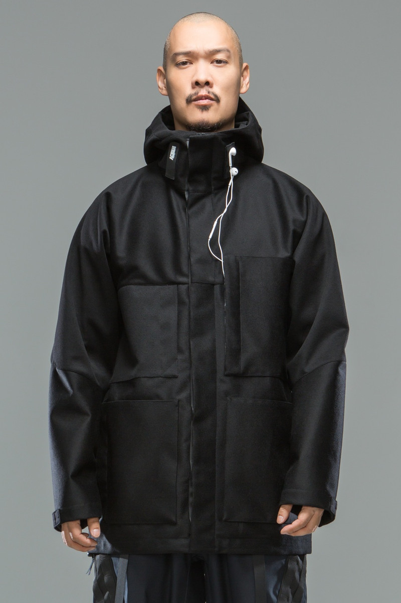 J54-LP 3L Wool Doeskin Parka Black 1