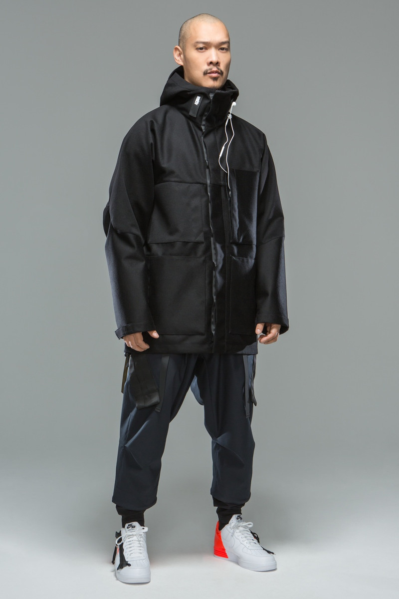 J54-LP 3L Wool Doeskin Parka Black 7