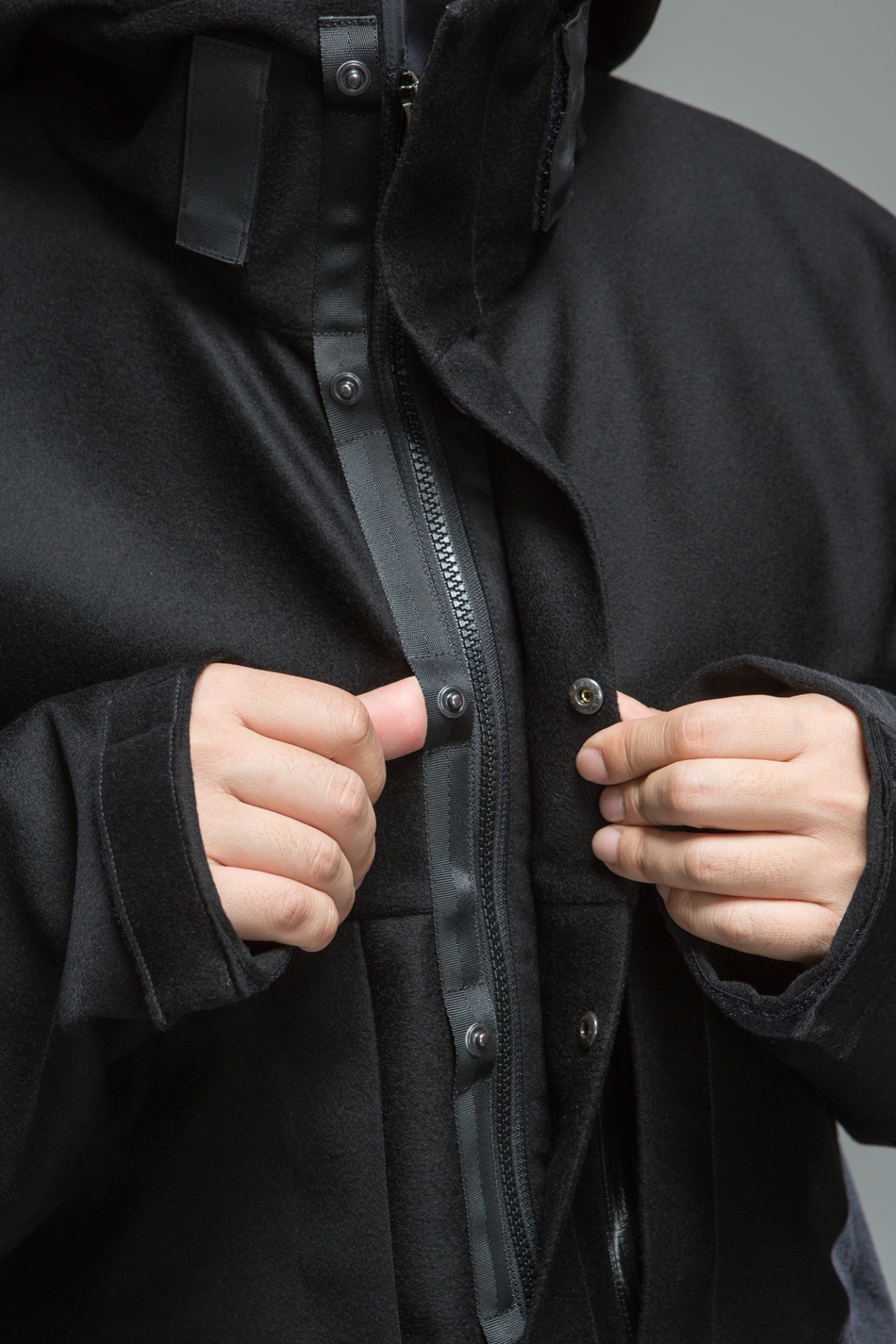 J54-LP 3L Wool Doeskin Parka Black - 8