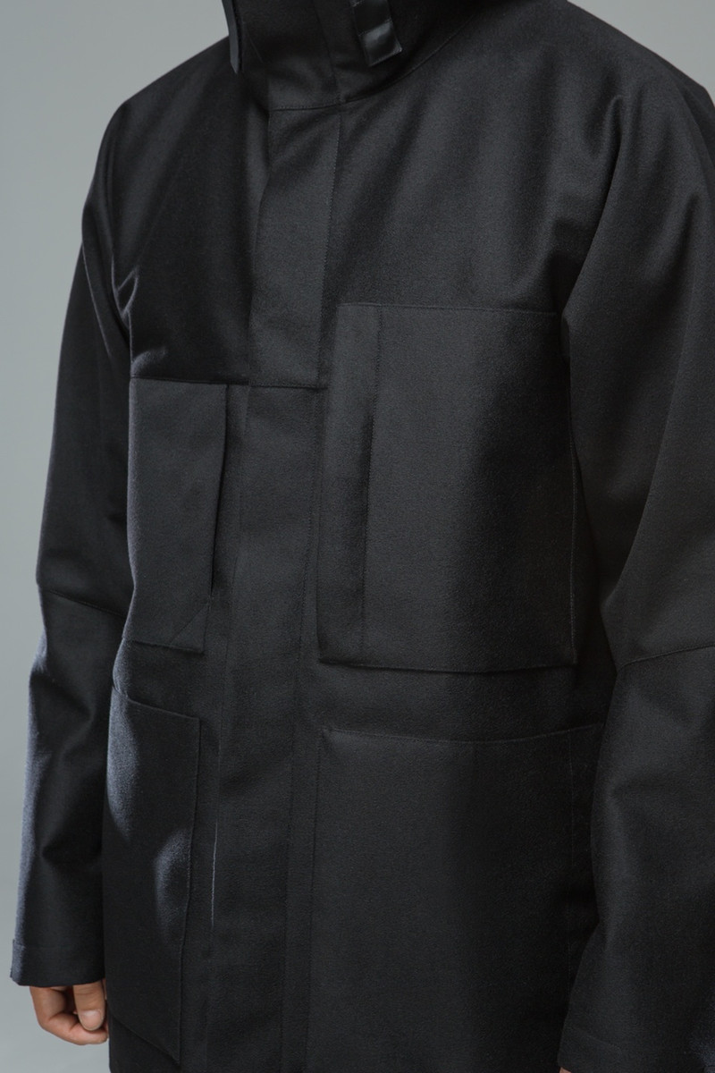 J54-LP 3L Wool Doeskin Parka Black 10