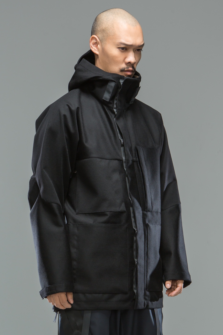 J54-LP 3L Wool Doeskin Parka Black - 12