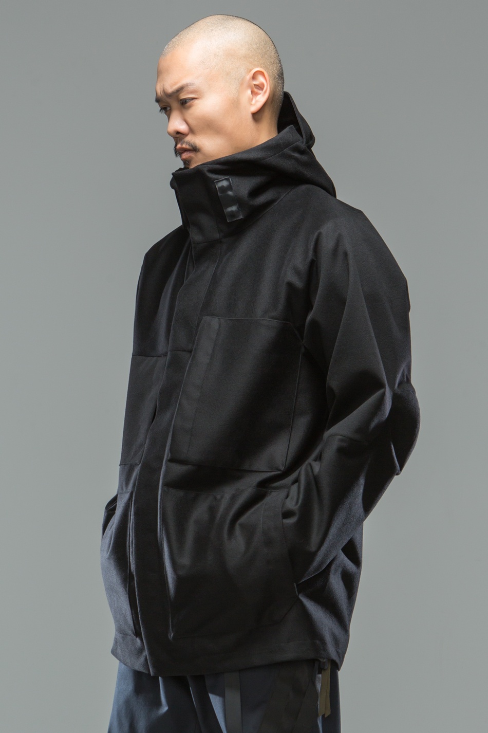 J54-LP 3L Wool Doeskin Parka Black - 16
