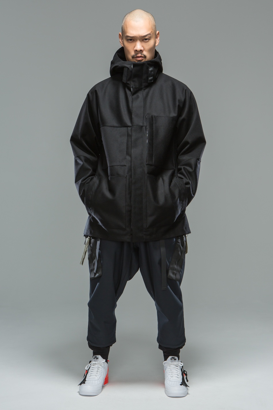 J54-LP 3L Wool Doeskin Parka Black - 17