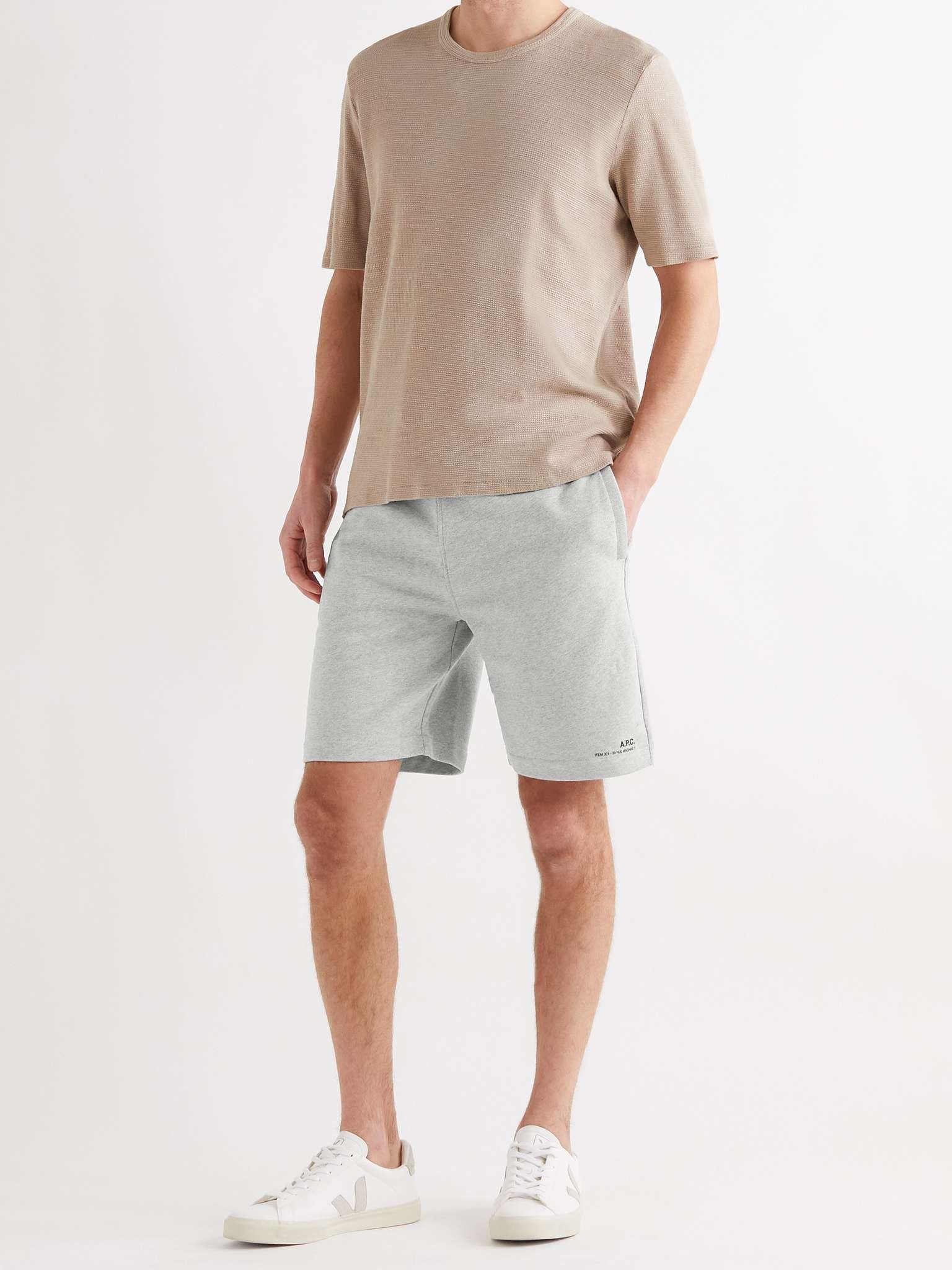 Logo-Print Fleece-Back Cotton-Jersey Drawstring Shorts - 3