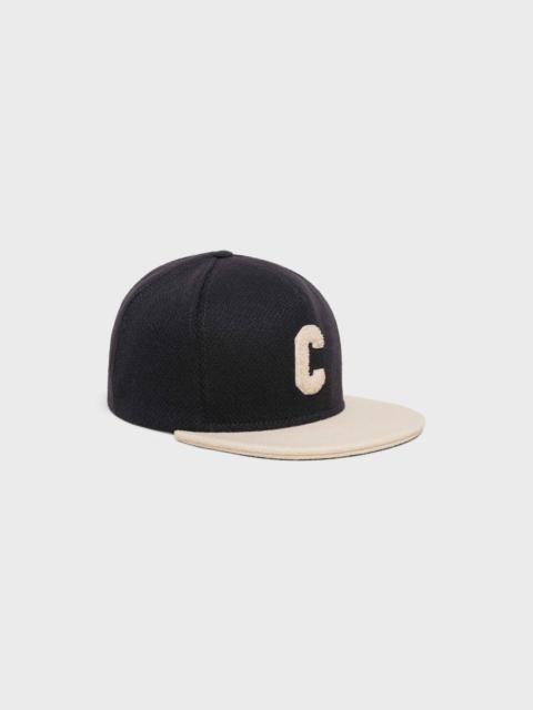 CELINE INITIAL SNAPBACK CAP IN WOOL