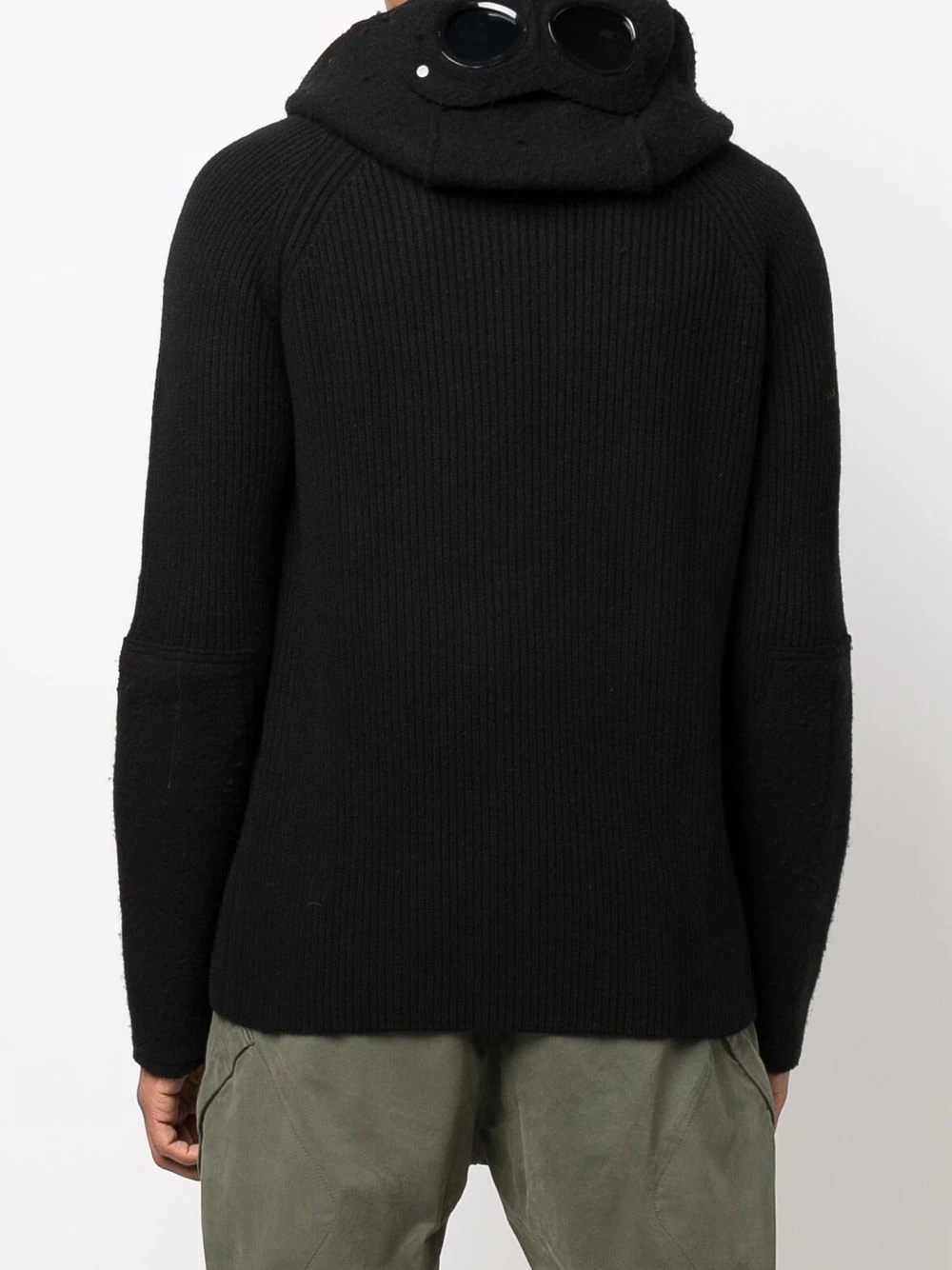 ribbed-knit zipped-up hoodie - 7