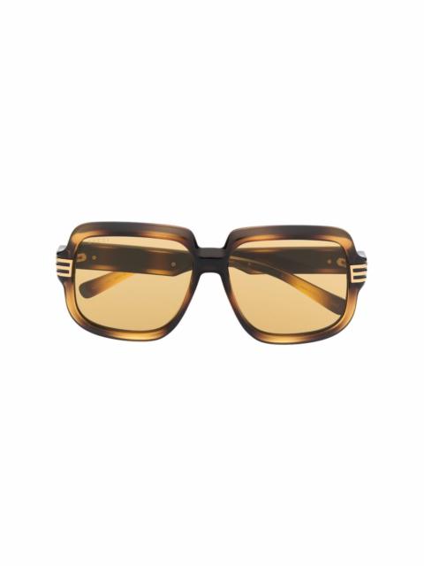 GUCCI Square-Frame Acetate and Gold-Tone Sunglasses