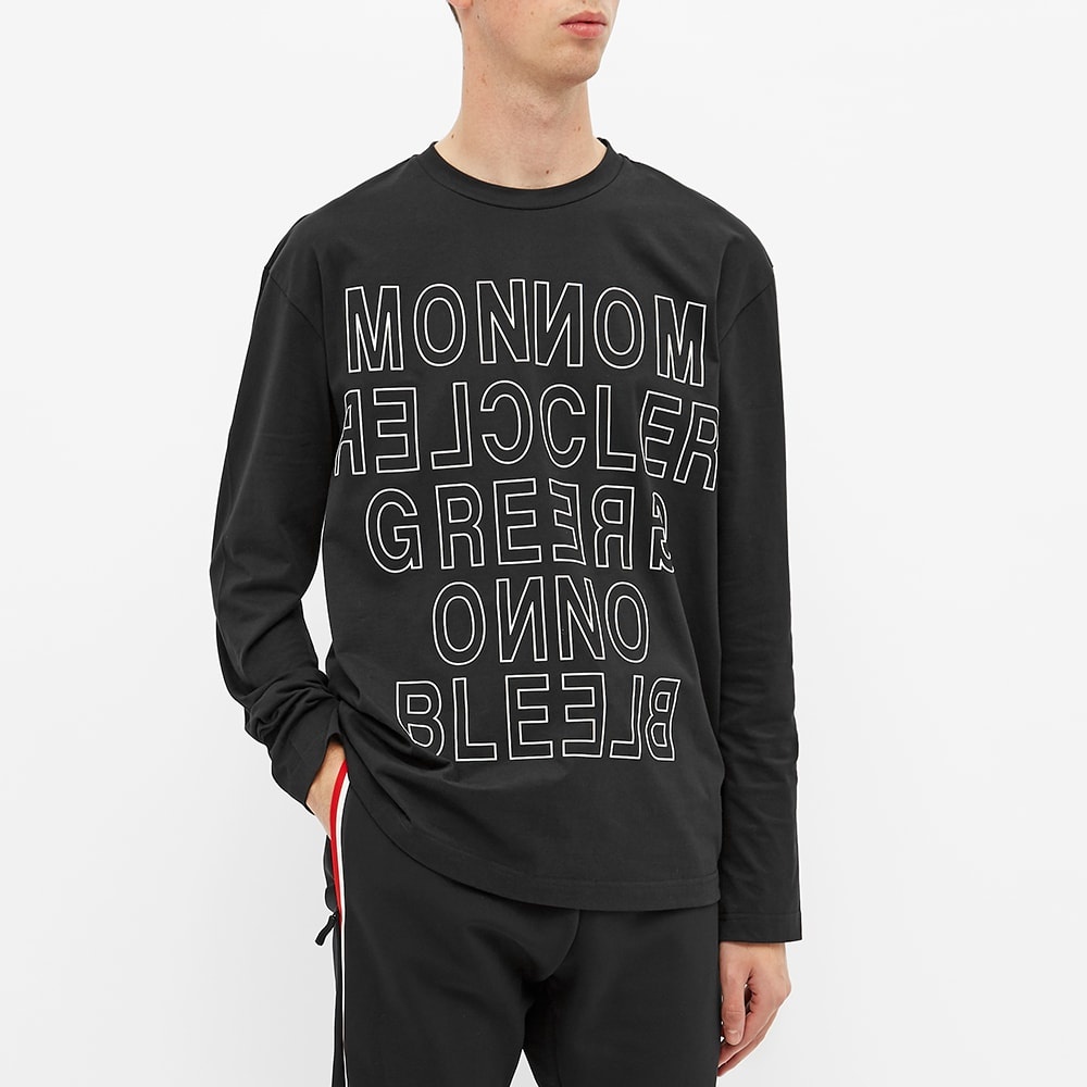 Moncler Grenoble Long Sleeve Reverse Text Logo Tee - 9
