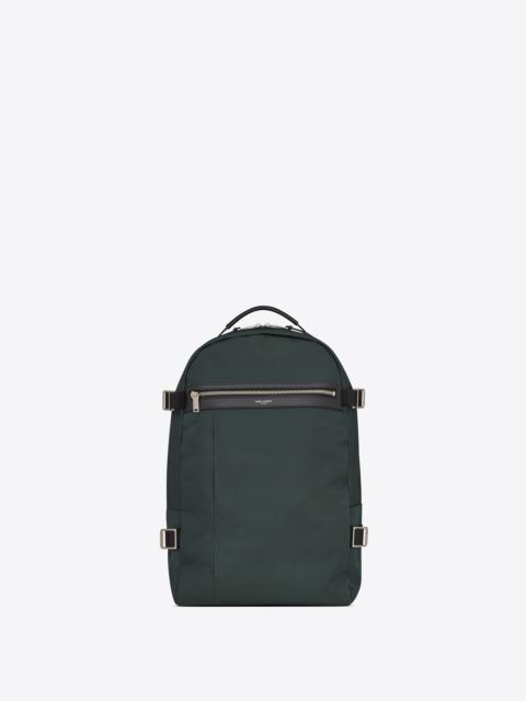 SAINT LAURENT city trekking backpack in econyl®, smooth leather and nylon