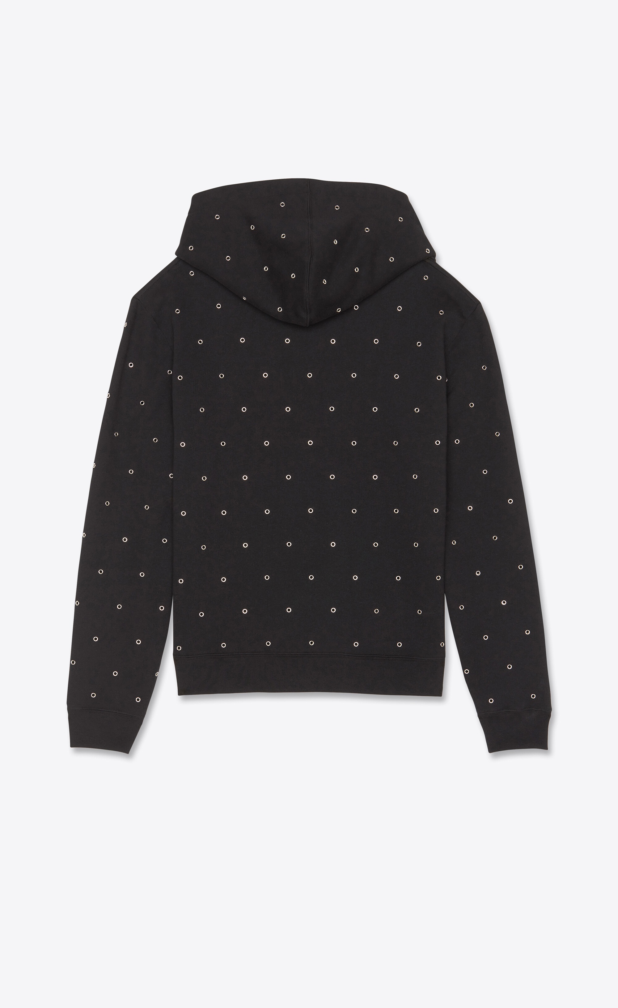 saint laurent logo hoodie with eyelets - 3