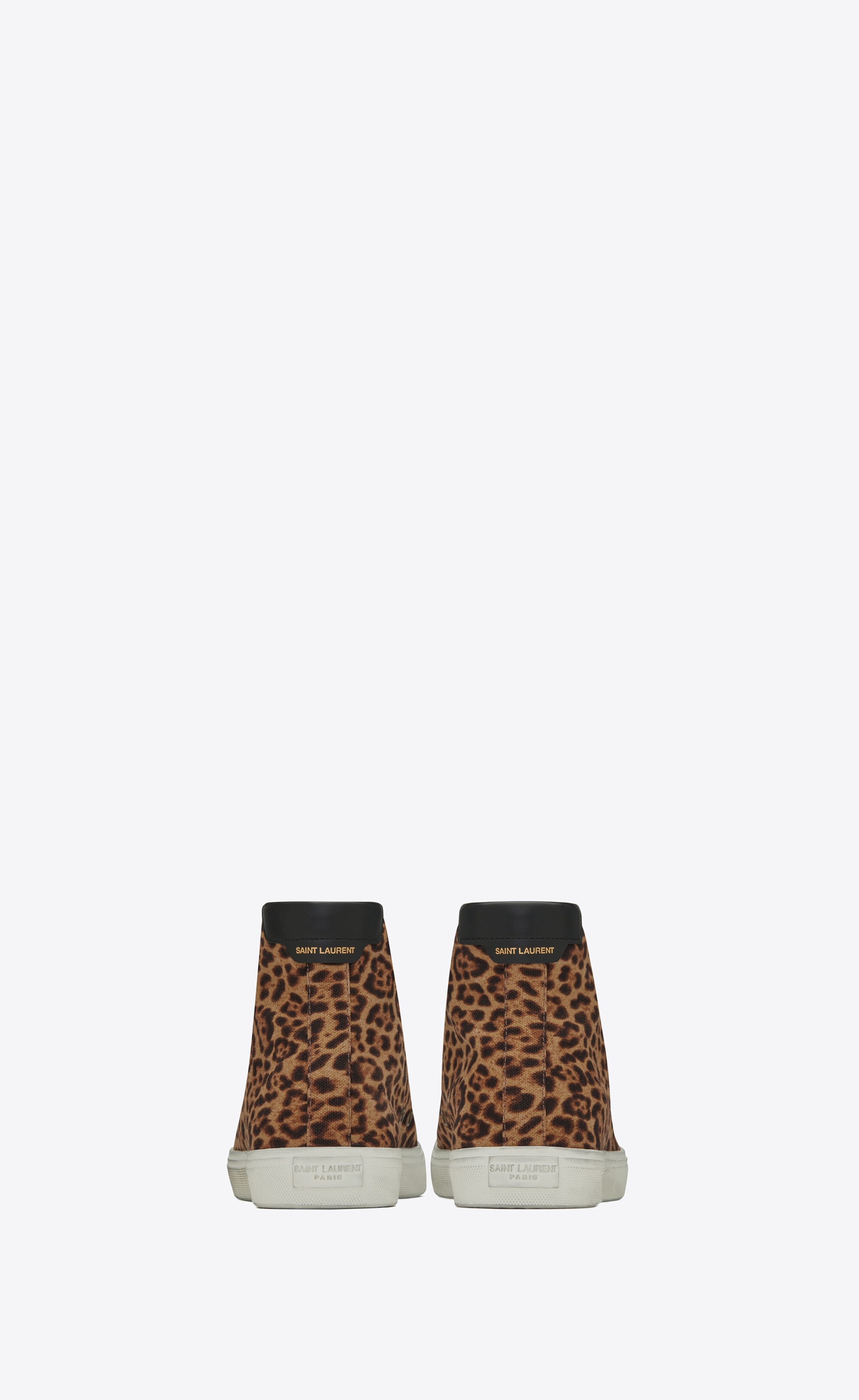 malibu mid-top sneakers in leopard-print canvas and leather - 5